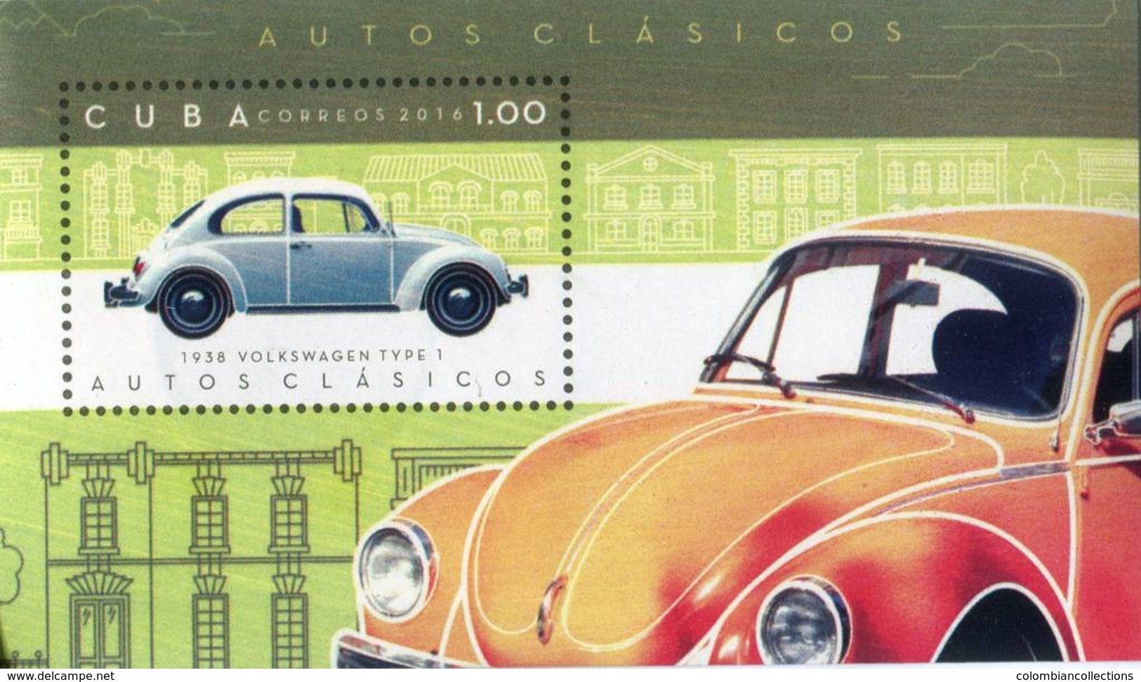 Lote CU2016-12H, Cuba, 2016, HF, SS, Autos Clasicos, Classic Car, Volkswagen Type I - Otros & Sin Clasificación
