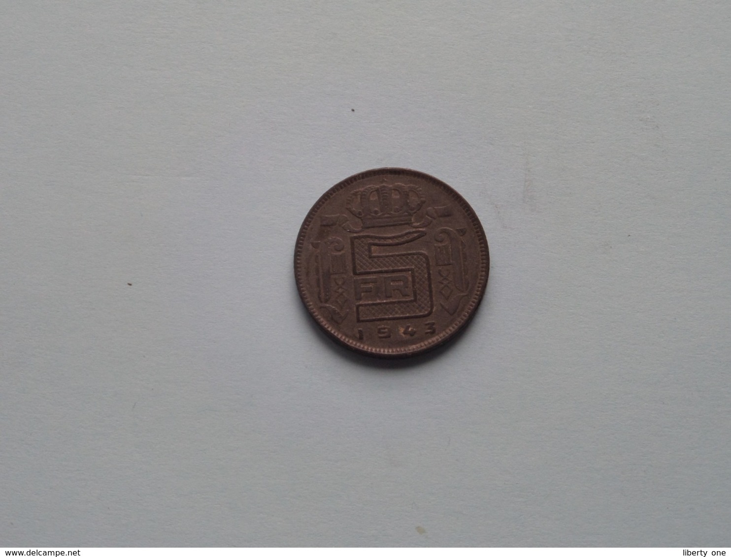 1943 FR - 5 FRANC / Morin 474 ( Uncleaned Coin / For Grade, Please See Photo ) !! - 5 Francs