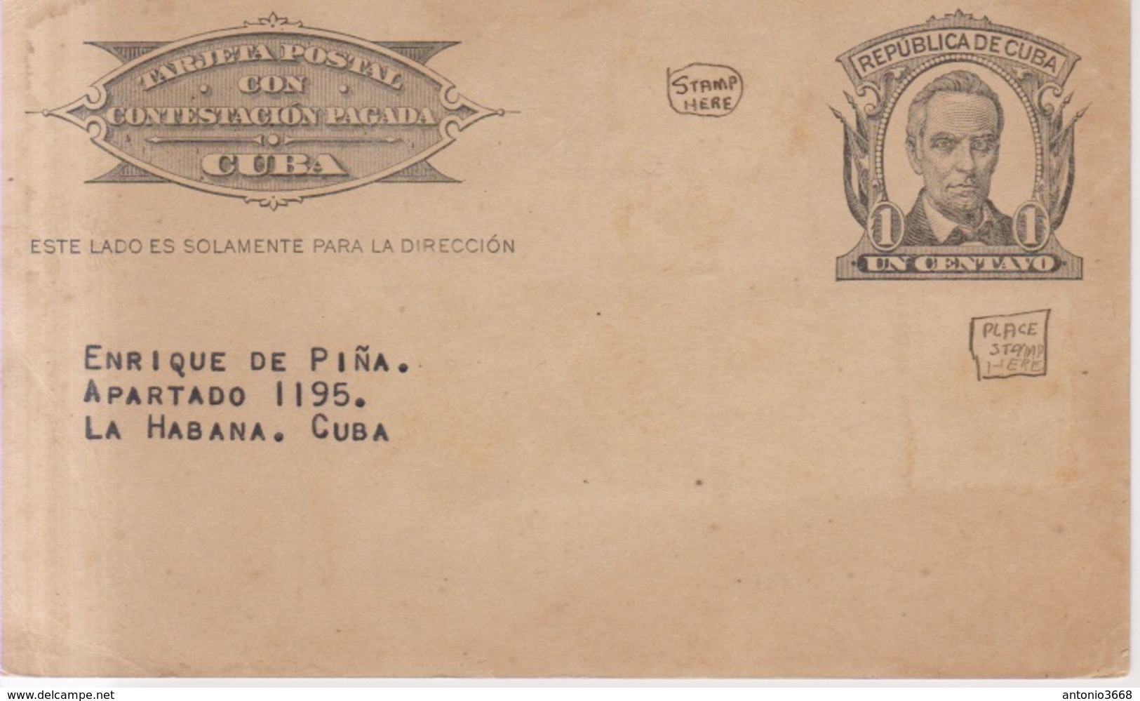 Cuba Año 1900 Tarjeta  Postal    1 Centavo Dirigida A La Habana - Maximum Cards