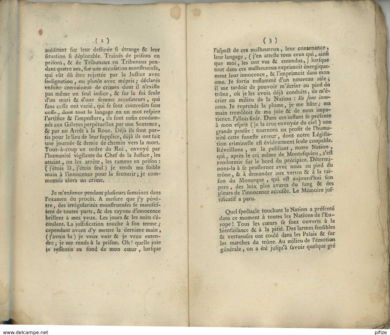 Jean-Baptiste Mercier Dupaty . Nouveau Mémoire Pour Les Trois Hommes Condamnés à La Roue (introduction). 1786 . Justice - Documents Historiques