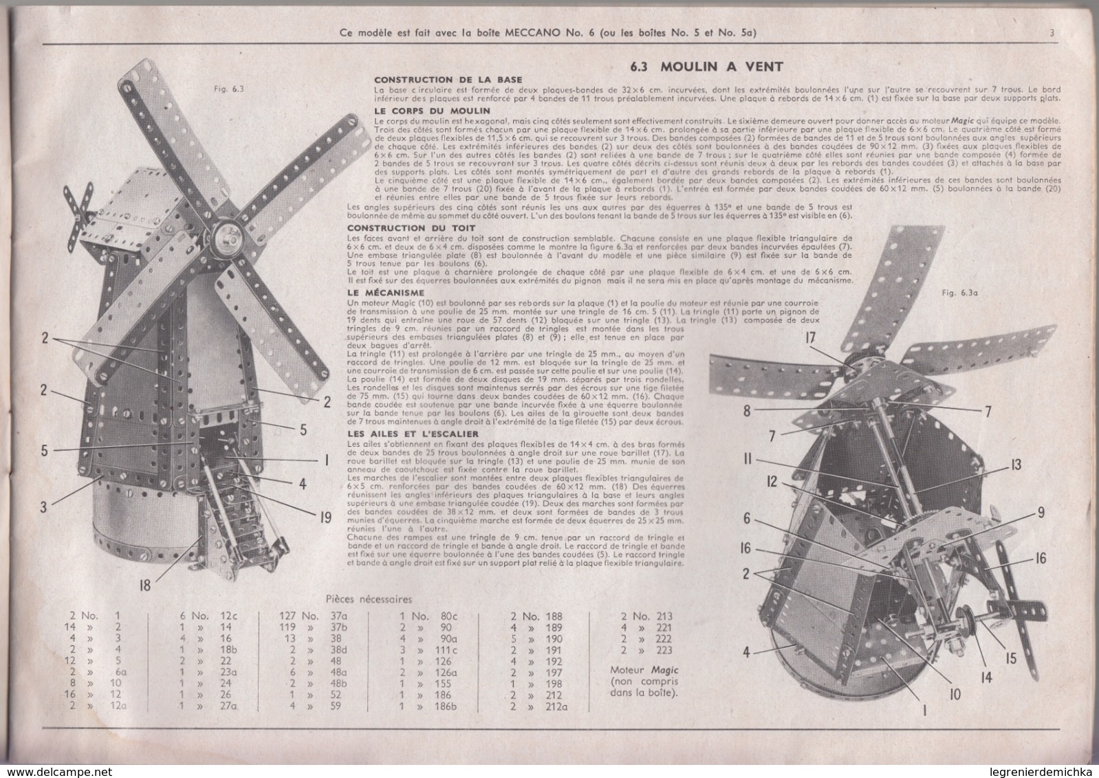 Manuel D'Instructions MECCANO N° 5 A - Années 1950/1960 - Meccano