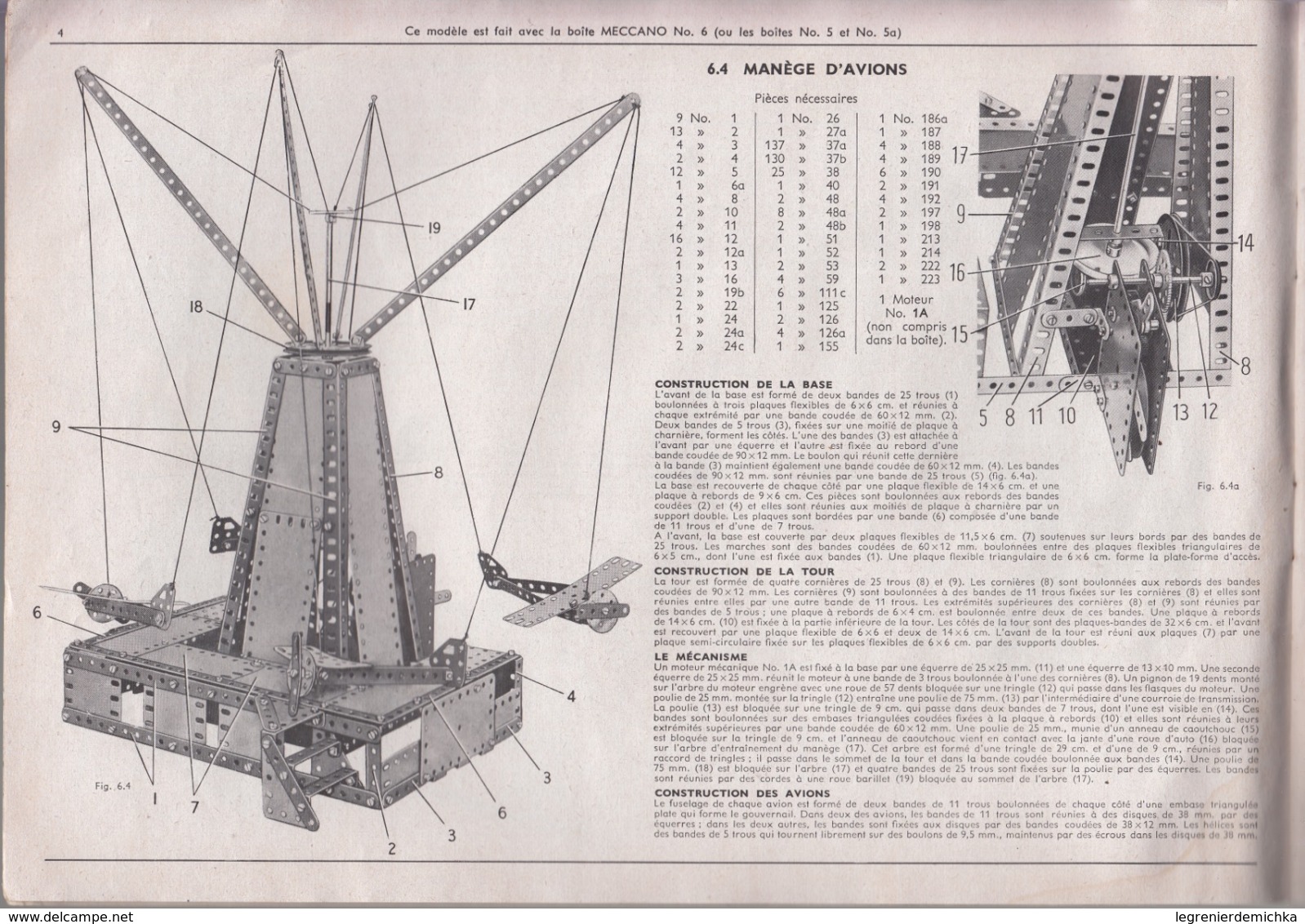 Manuel D'Instructions MECCANO N° 5 A - Années 1950/1960 - Meccano