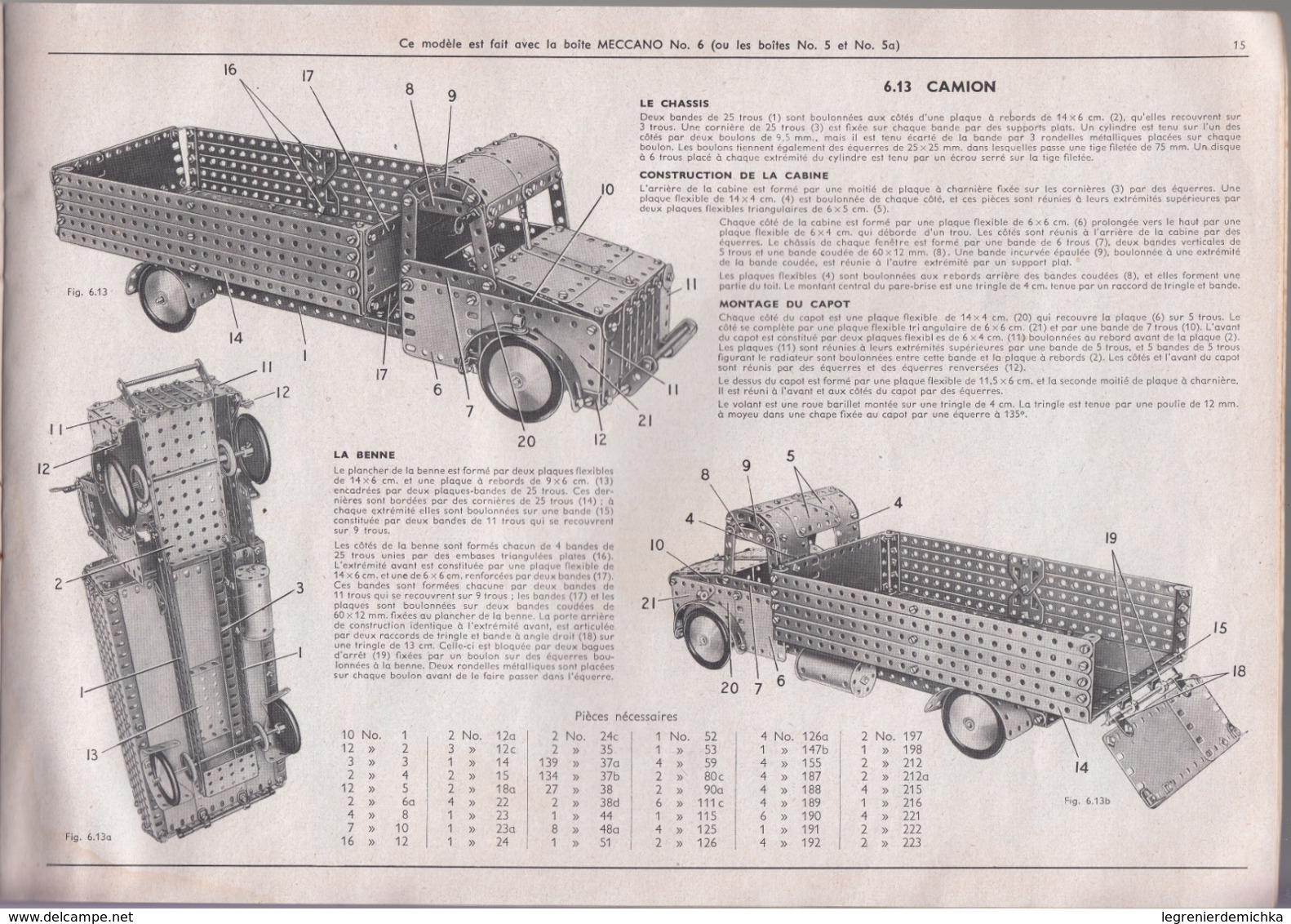 Manuel D'Instructions MECCANO N° 5 A - Années 1950/1960 - Meccano