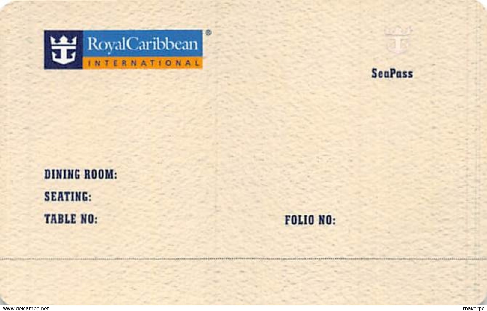 Royal Caribbean Cruises - Blank SeaPass Card With PN 60A083-S - Hotel Keycards
