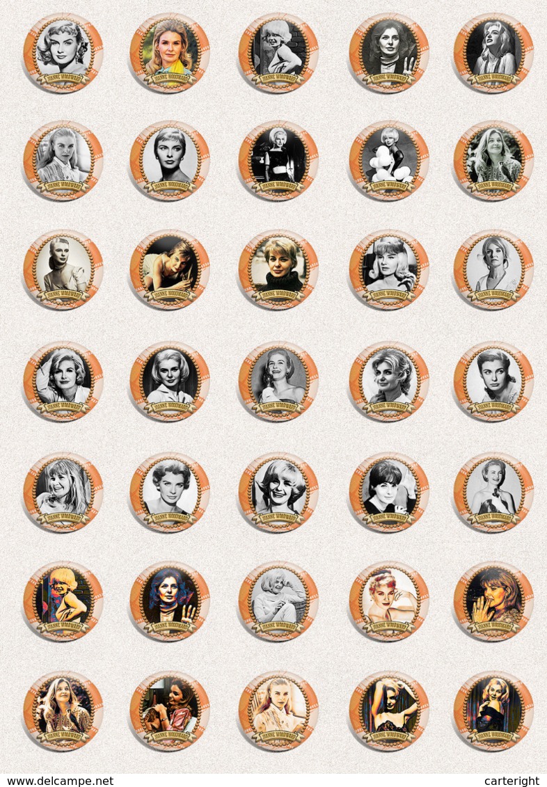 70 X Joanne Woodward Movie Film Fan ART BADGE BUTTON PIN SET (1inch/25mm Diameter) - Cinéma