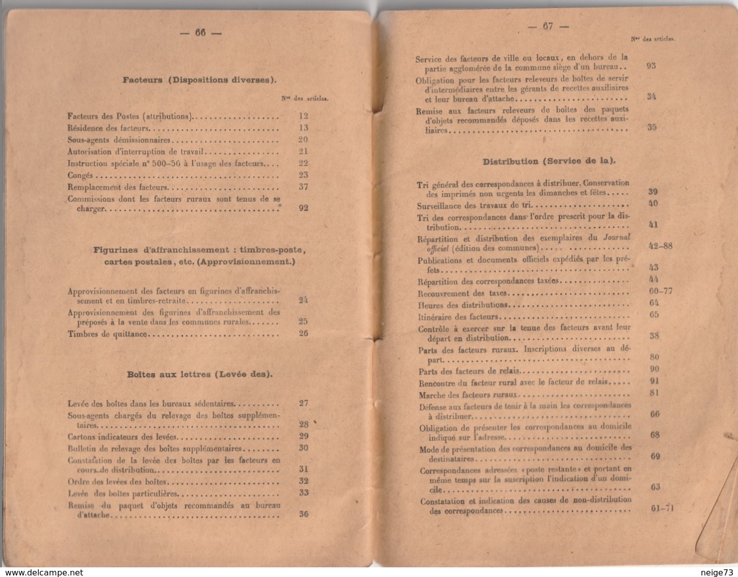 Fascicule Ancien - Extrait Des Instructions Concernant Le Service Des Facteurs Des Postes 1916 - 1901-1940