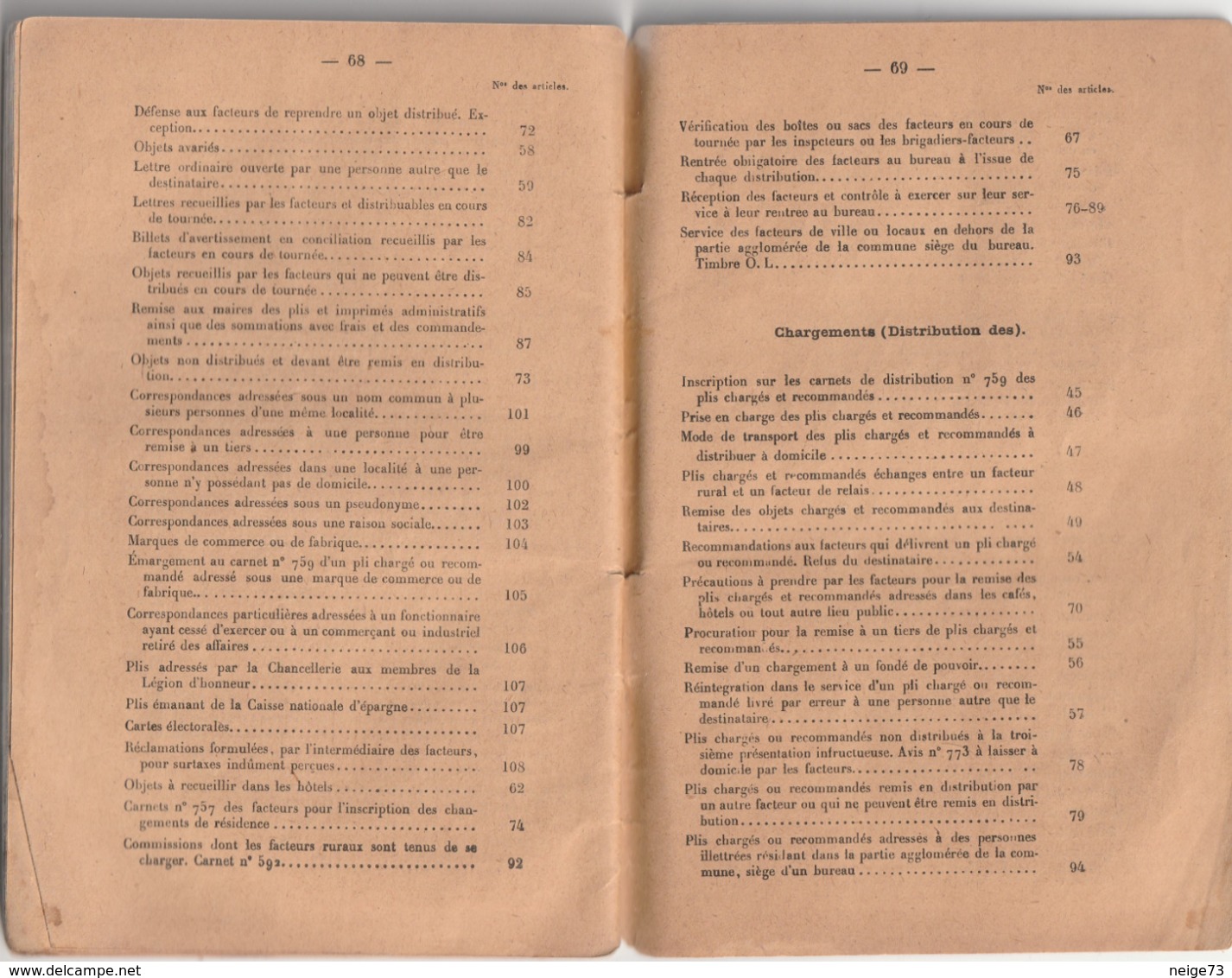 Fascicule Ancien - Extrait Des Instructions Concernant Le Service Des Facteurs Des Postes 1916 - 1901-1940