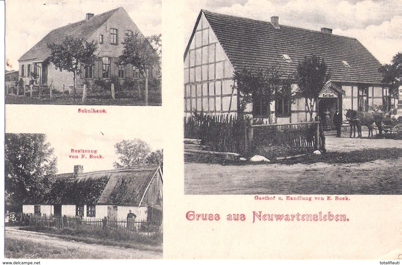 NEUWARTENSLEBEN Schollene Bei Havelberg Gasthof Emil Bock Pferde Kutsche Gelaufen 10.9.1906 - Havelberg