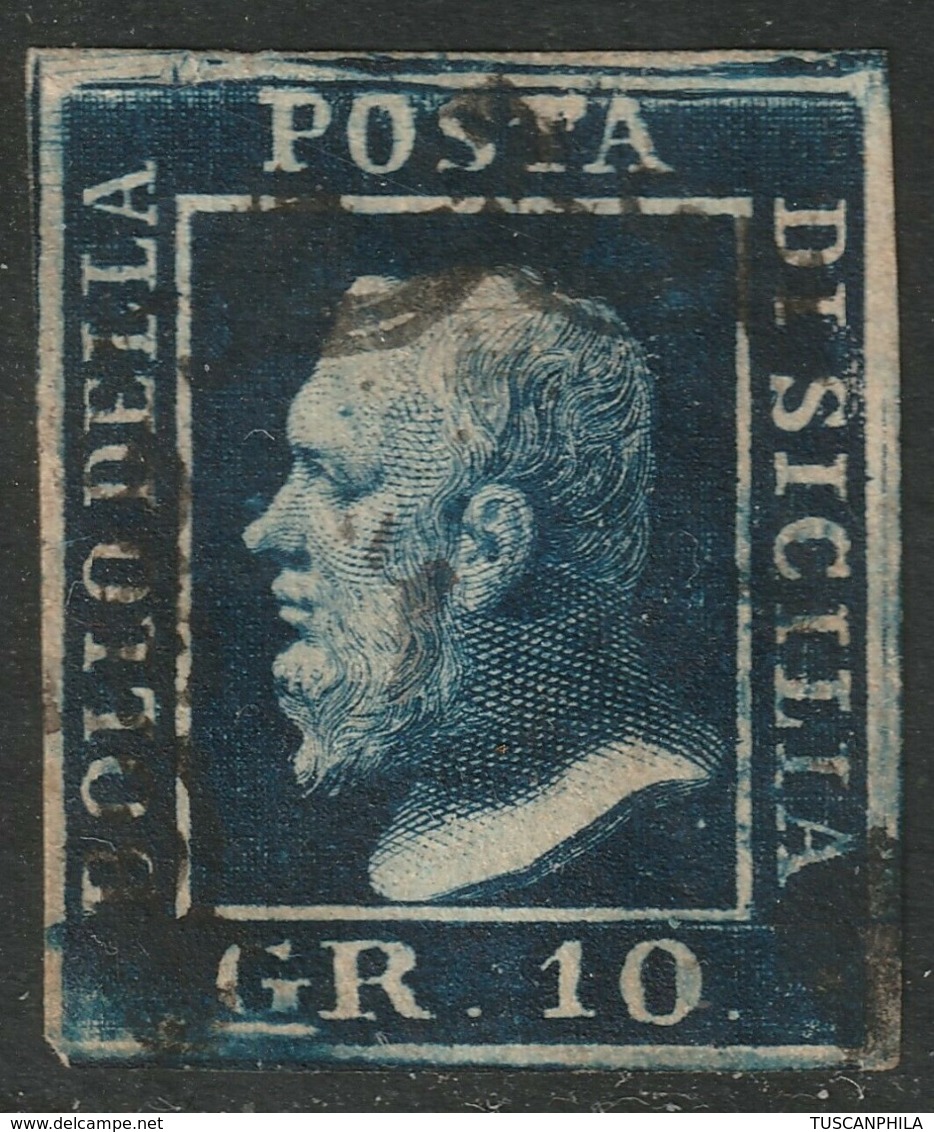 Sicilia, 10 Grana Indaco RITOCCO 8 N.12b Cv 1800 - Sizilien