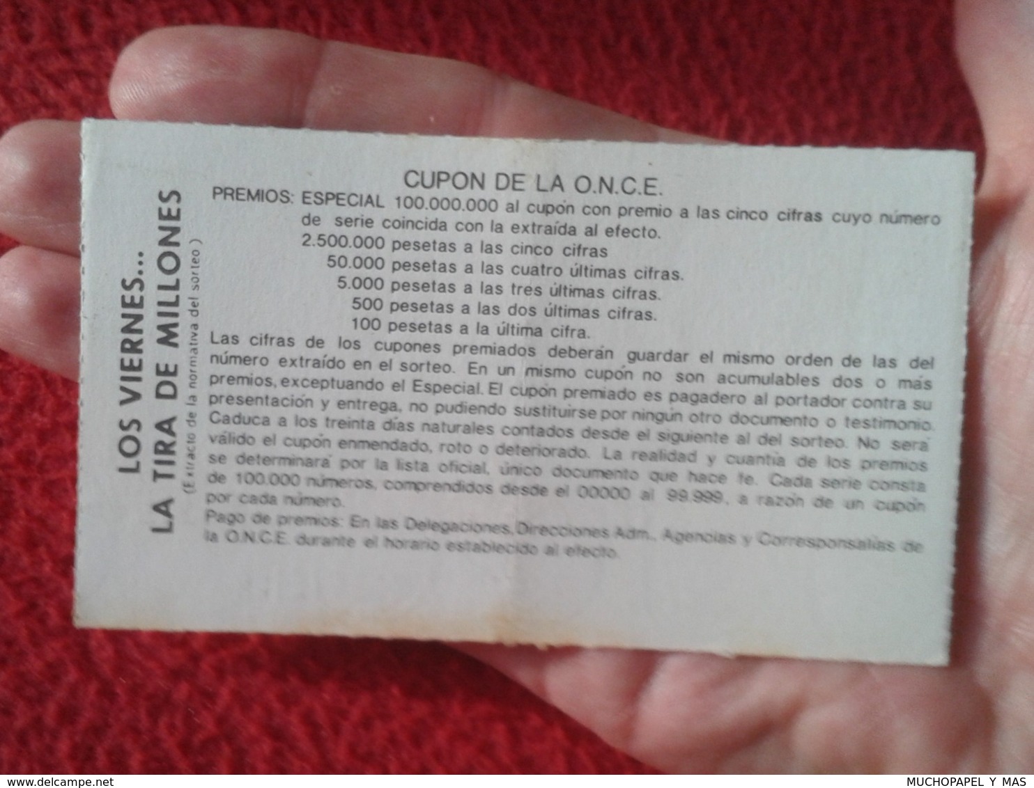 SPAIN CUPÓN DE ONCE OLD LOTTERY LOTERÍA ESPAÑA 1988 50 AÑOS ANDY WARHOL PINTOR PAINTER ARTIST PEINTRE ARTISTE POP ART... - Billetes De Lotería