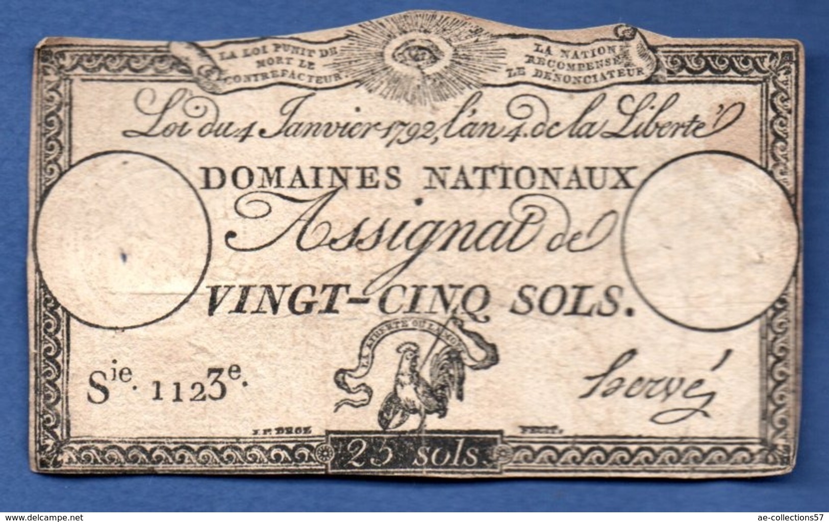 Assignat De 25 Sols - Assignats & Mandats Territoriaux