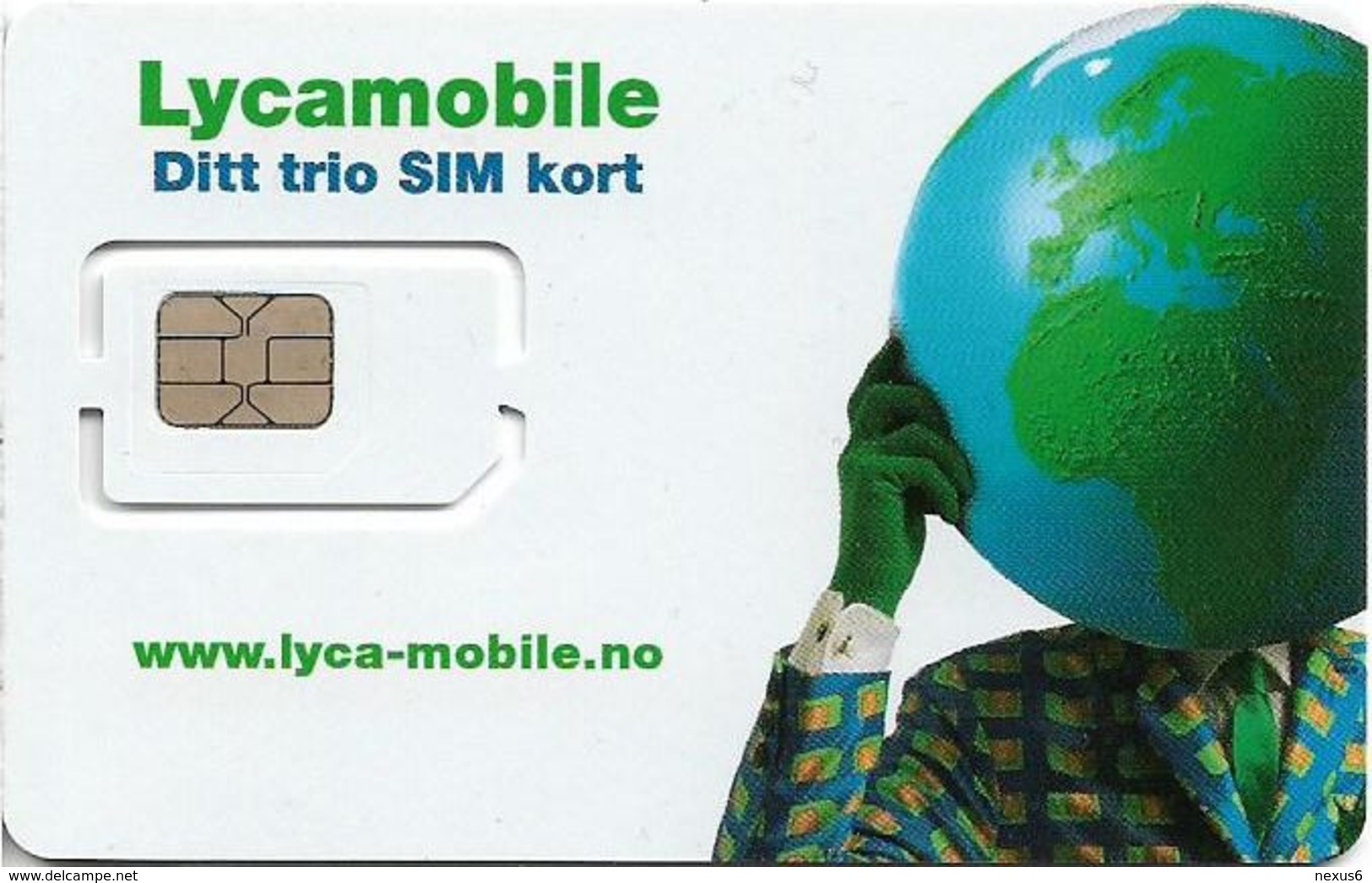 Norway - Lycamobile - Ditt Trio SIM Kort GSM SIM6 Mini-Micro-Nano, Mint - Norwegen