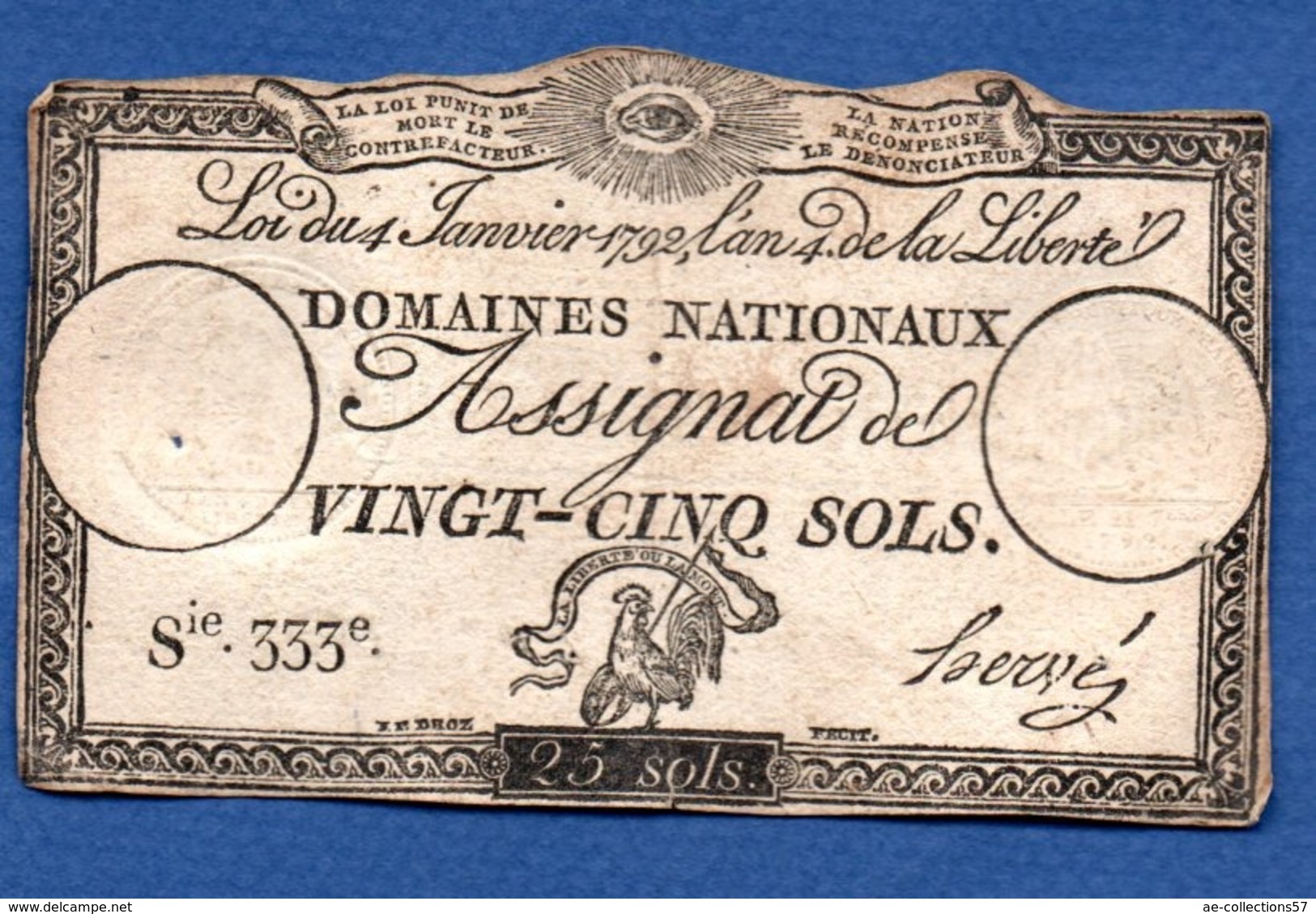 Assignat De 25 Sols - Assignats