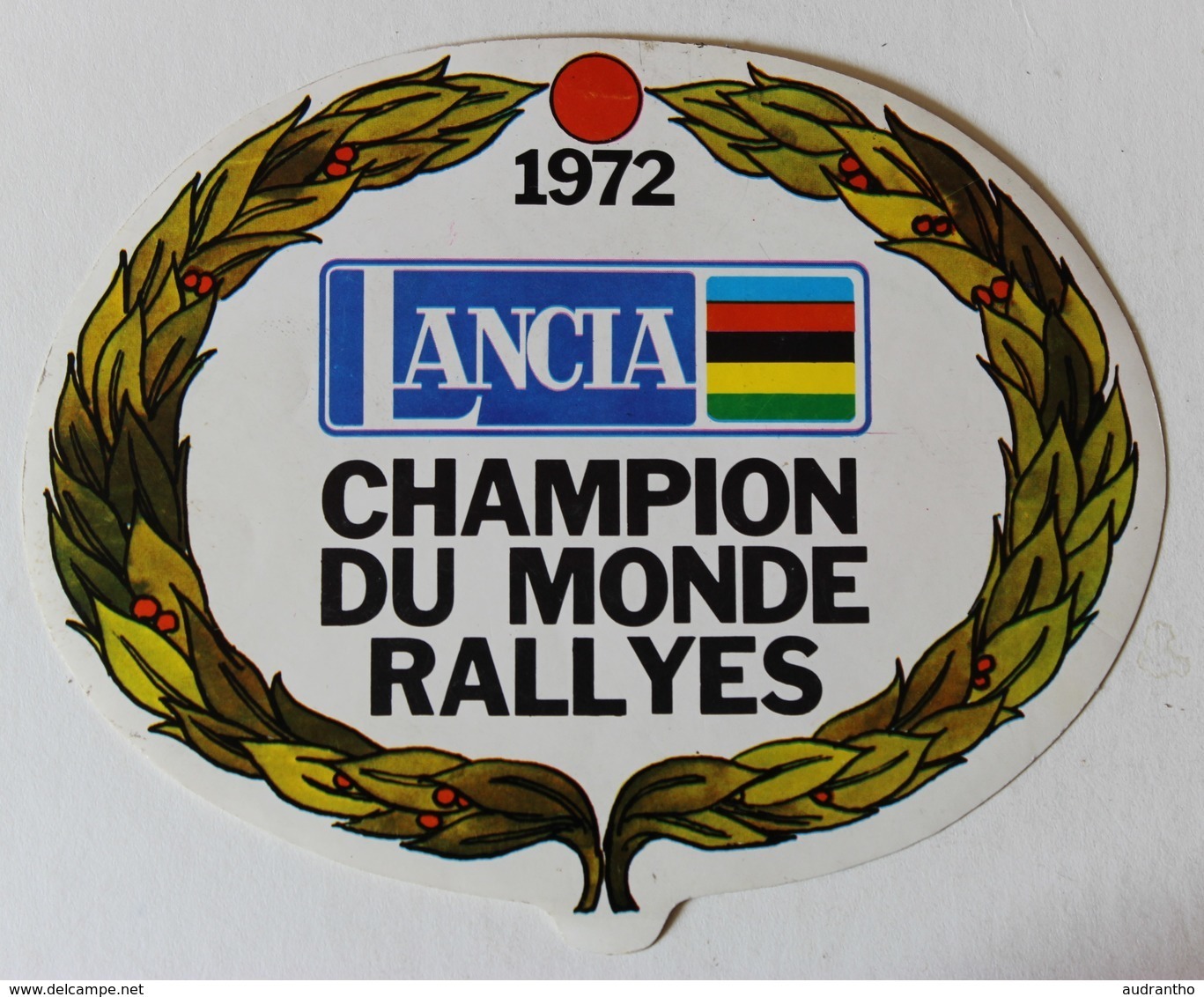 Autocollant 1972 Lancia Champion Du Monde Des Rallyes Voiture Course Automobile - Autocollants