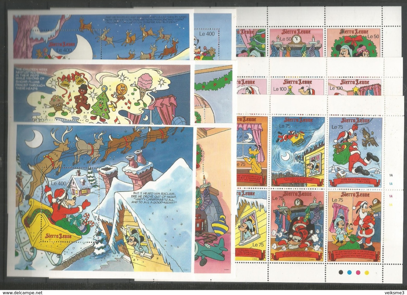 9 Pcs SIERRA LEONE - MNH - Disney - Disney