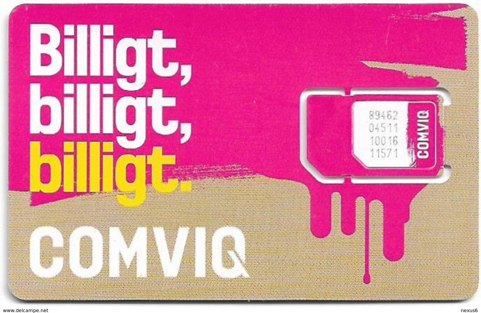 Sweden - Comviq - Billigt, Billigt - 21-04-2014 (Gray) GSM SIM5 Mini-Micro, Mint - Schweden