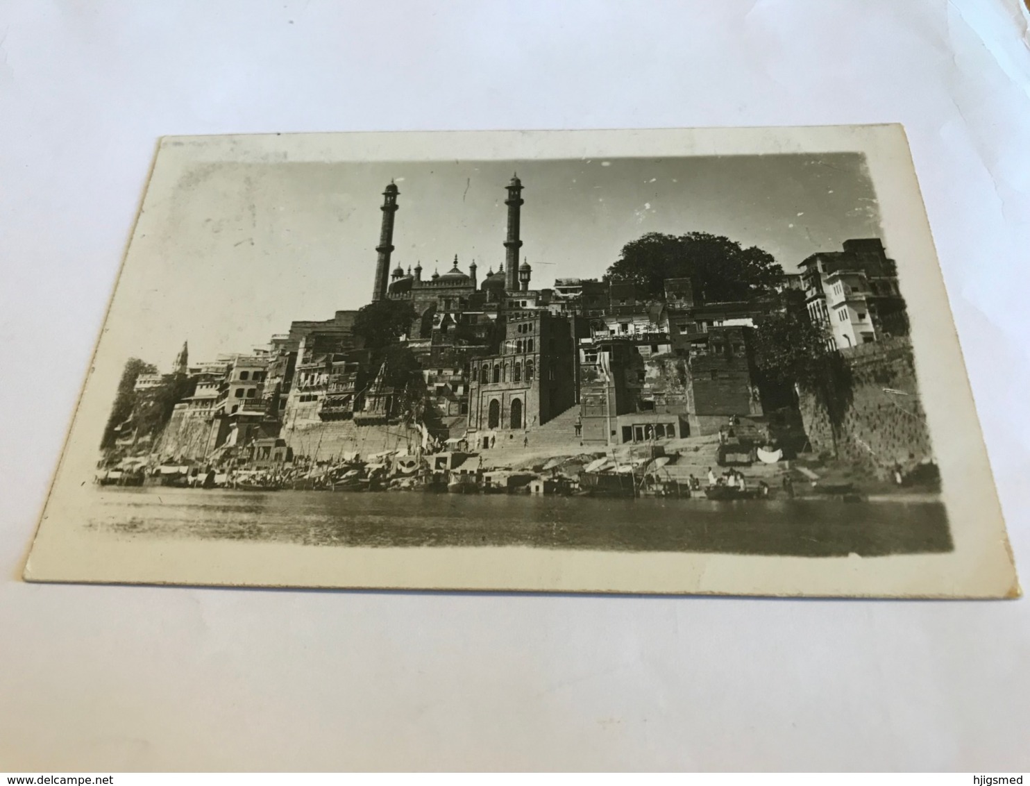 India Asia Benares Dock Boat Ship RPPC Real Photo 11174 Post Card Postkarte POSTCARD - India