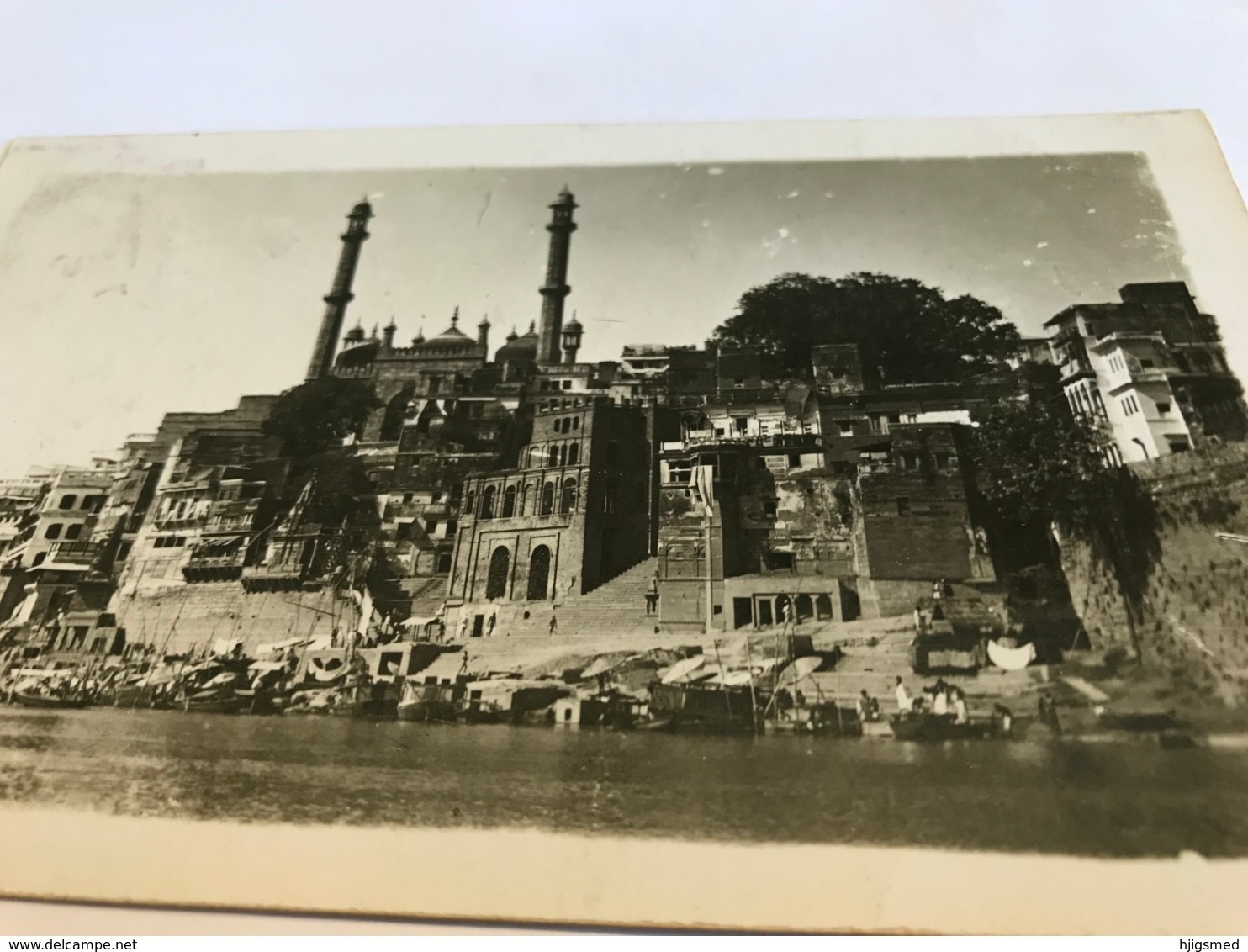 India Asia Benares Dock Boat Ship RPPC Real Photo 11174 Post Card Postkarte POSTCARD - India