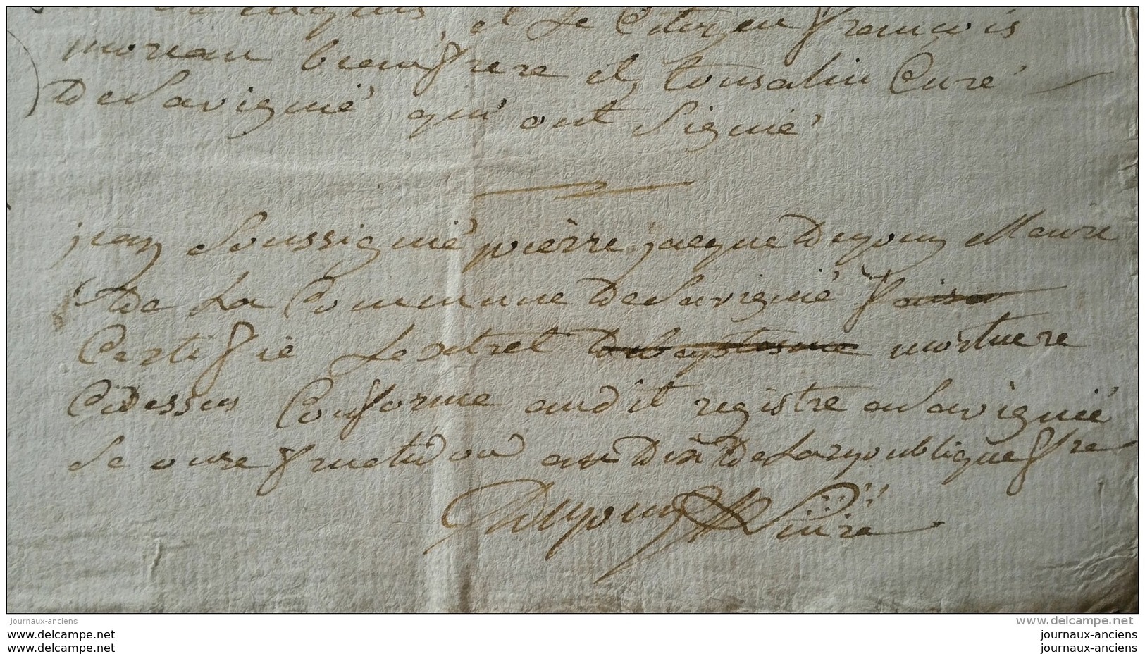 1785 DÉPARTEMENT DE LA VIENNE - ARRONDISSEMENT DE CIVRAY - COMMUNE DE SAVIGNÉ - ACTE DE MARIAGE - Documents Historiques