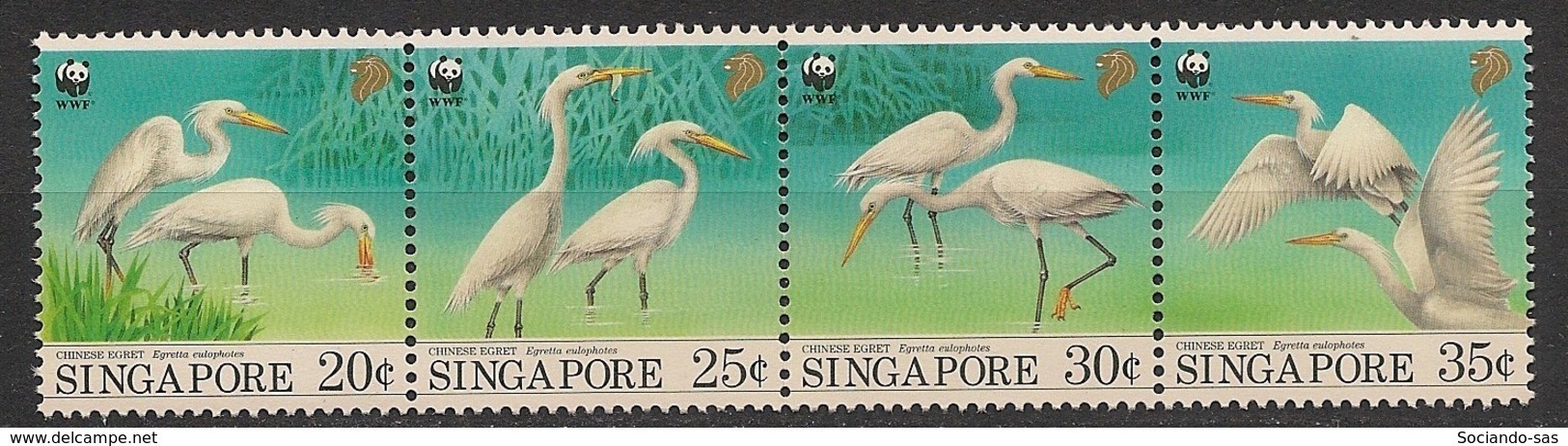 Singapore - 1993 - N°Yv. 684 à 687 - Faune / Aigrettes / WWF - Neuf Luxe ** / MNH / Postfrisch - Singapur (1959-...)