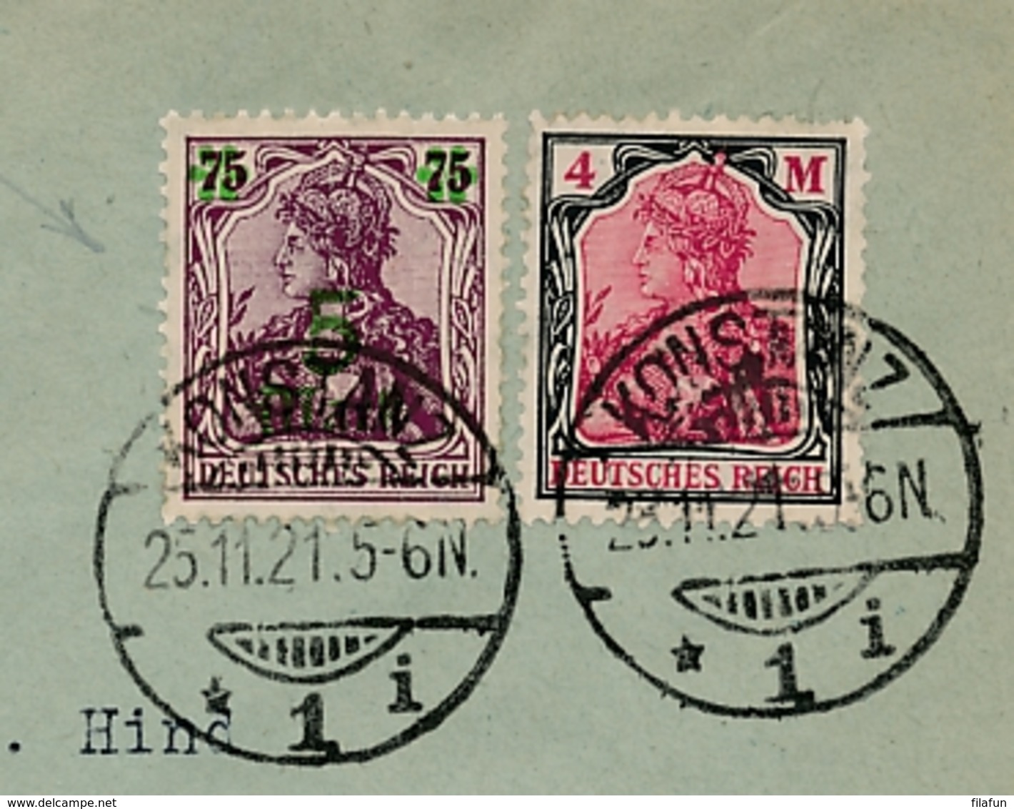 Deutsches Reich - 1921 - 2 Stamps On Cover From Konstanz To St Gallen - Brieven En Documenten