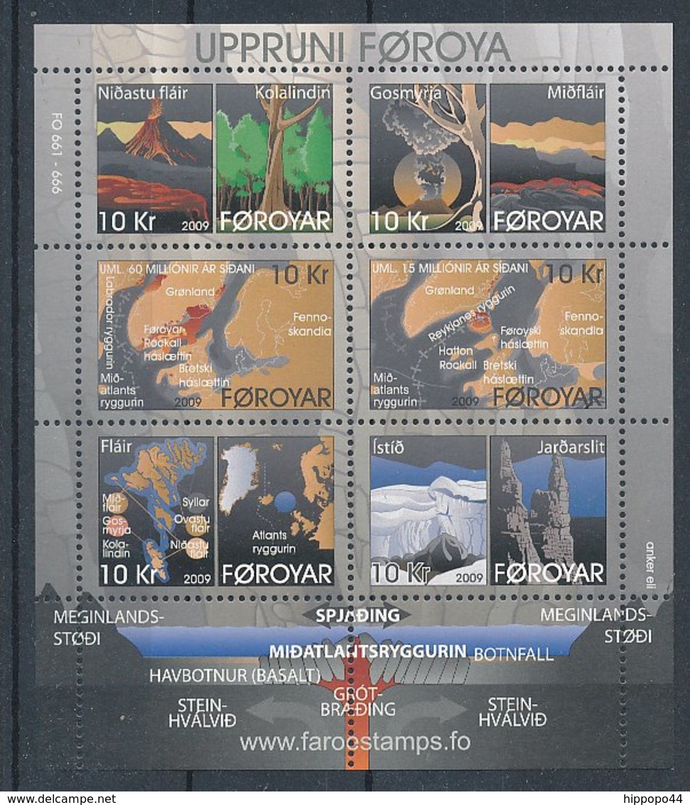 2009, Iles Féroé, Faroe Y&T N°665/670 Neuf - Volcans, Volcano, Tectonique - Volcanos