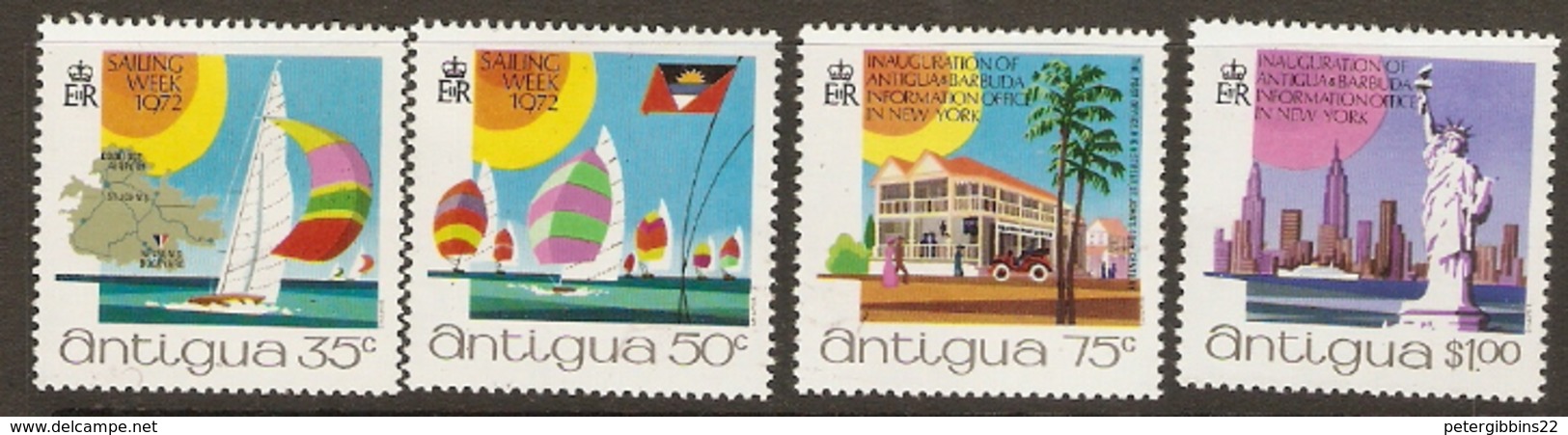 Antigua  1972   SG  345-8  Antiguan Tourist Office NewYork     Unmounted Mint - Antigua And Barbuda (1981-...)