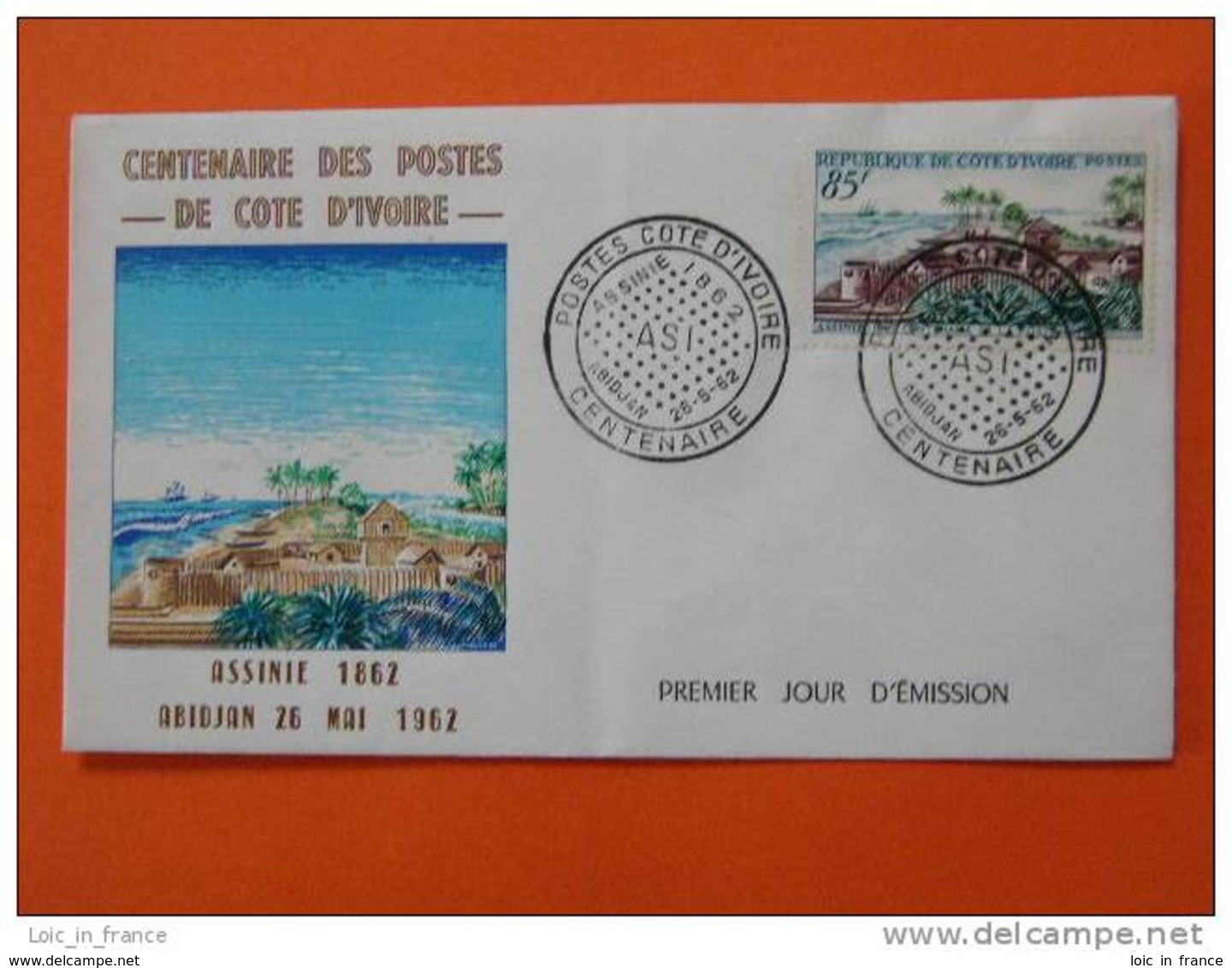 FDC Cote D'Ivoire Ivory Coast Centenaire Des Postes - Côte D'Ivoire (1960-...)