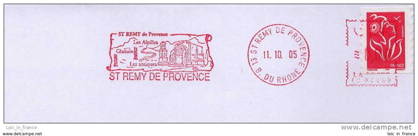 EMA Sur Lettre (slogan Meter On Cover) Ruines Romaines St Remy De Provence 13 Bouches Du Rhone - Freistempel