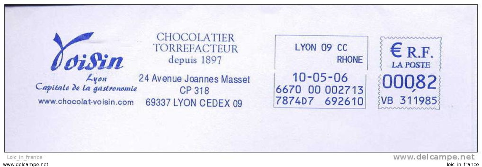 EMA Sur Lettre / Slogan Meter On Cover / Chocolat Chocolate Lyon 69 Rhone - Alimentazione