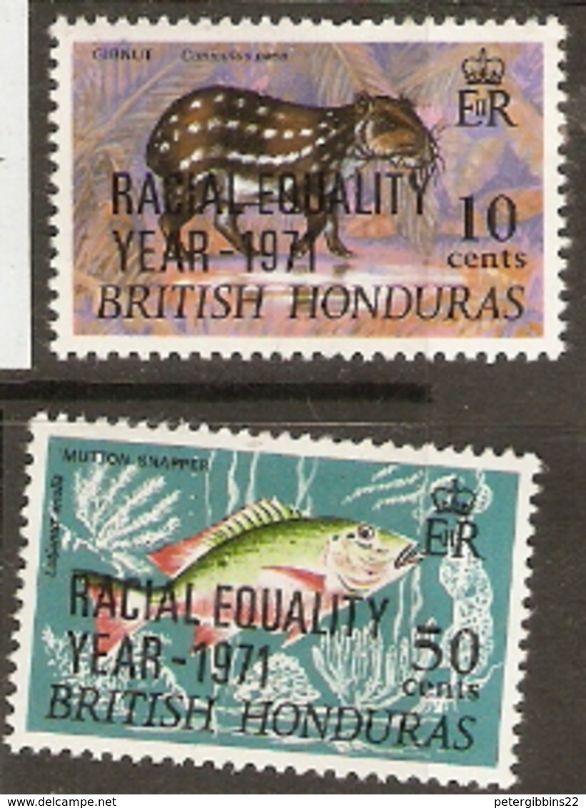 British Honduras    1971  SG  313-4 Racial Equality Overprints  Unounted Mint - Britisch-Honduras (...-1970)