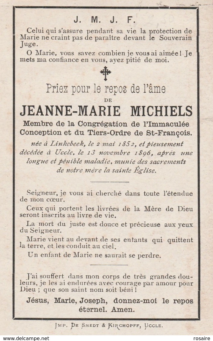 Jeanne Marie  Michiels-linkebeek 1852-uccle 1896 - Santini