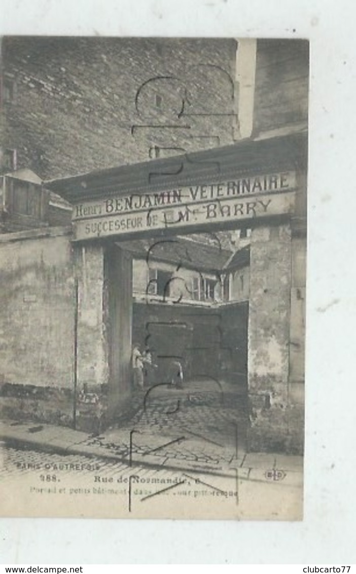 Paris 3 ème Arrondissement (75) : Le 6 Rue De Normandie Etablissement Vétérinaire Henri Benjamin En 1920 (animé) PF. - Arrondissement: 03