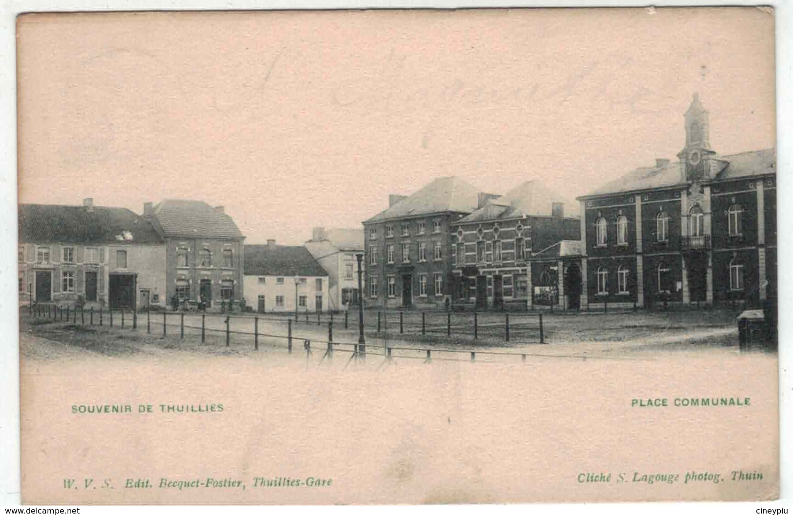 Thuin - Souvenir De Thuillies - Place Communale - Ed. Becquet Fostier - Thuin