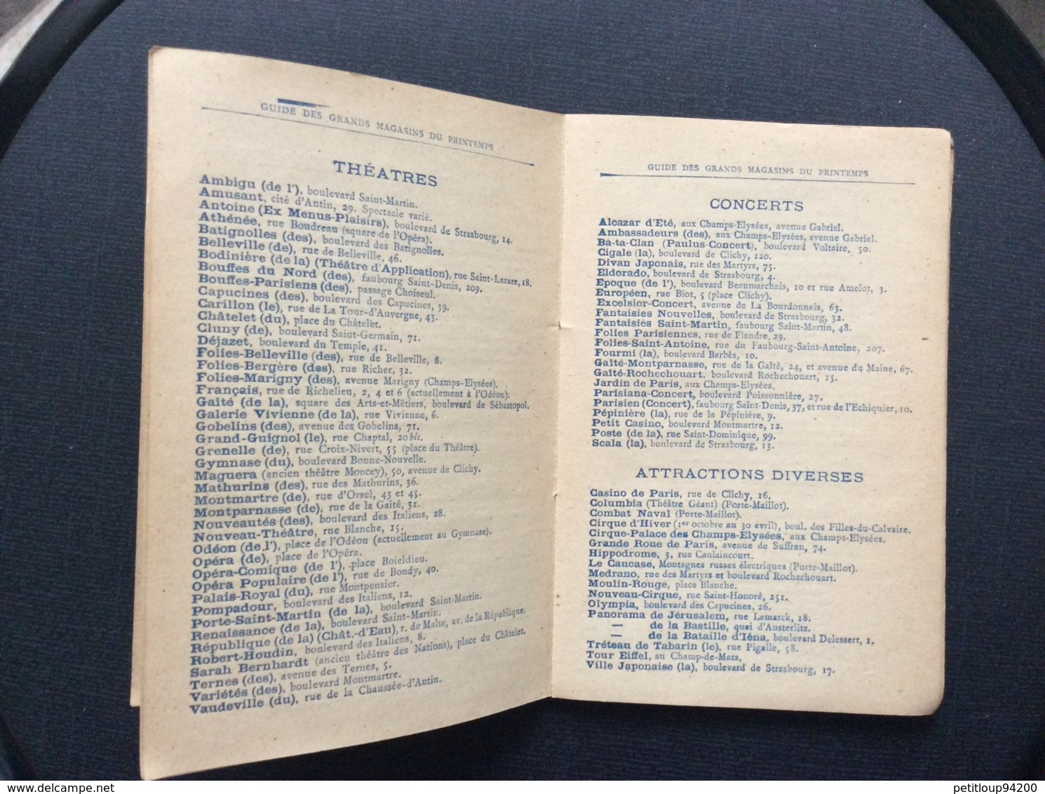 PLAN & GUIDE Offert Par Les Grands Magasins Du PRINTEMPS Paris  EXPOSITION UNIVERSELLE 1900  Jules Jaluzot & Cie - Europa