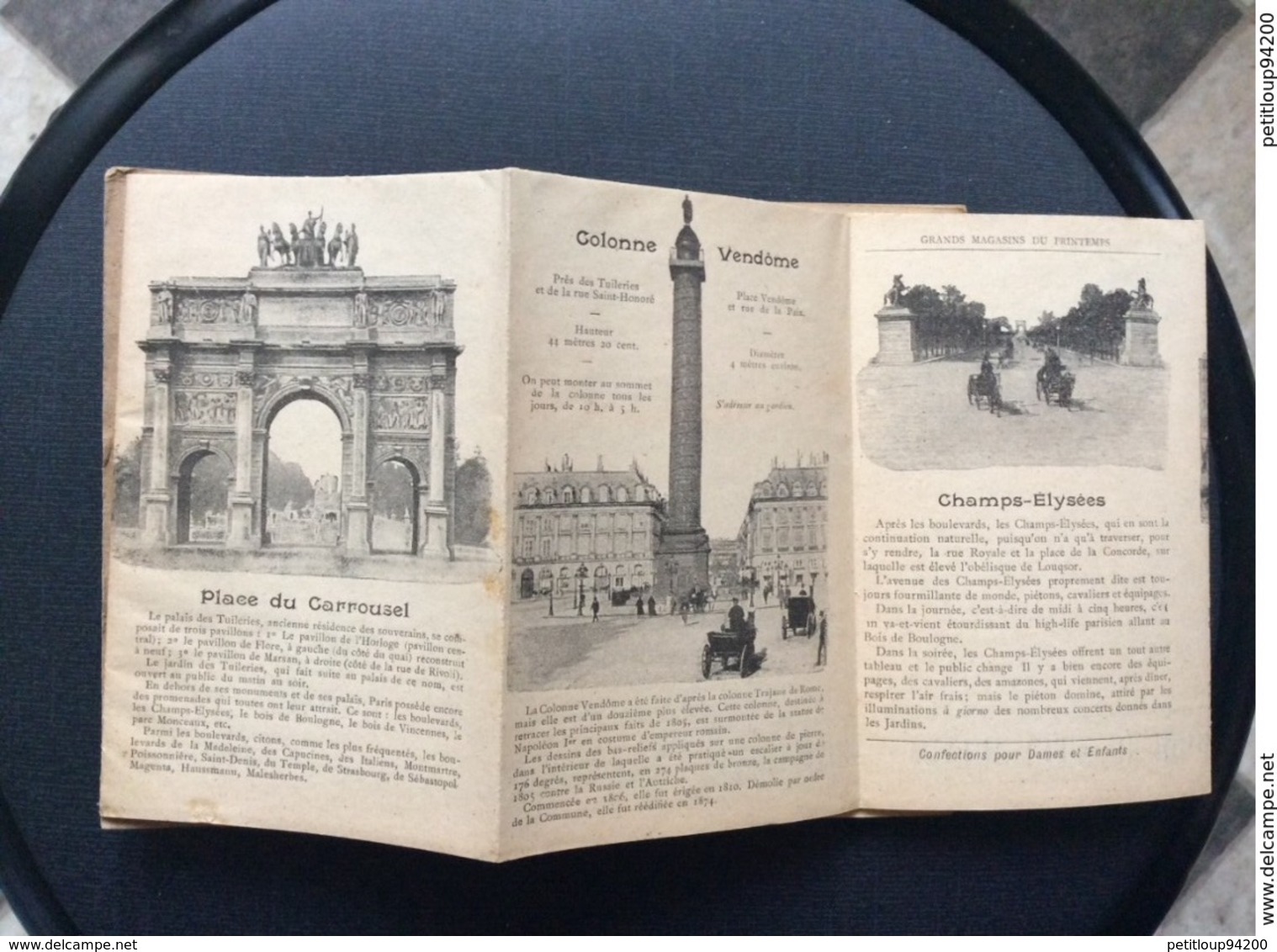 PLAN & GUIDE Offert Par les Grands Magasins du PRINTEMPS Paris  EXPOSITION UNIVERSELLE 1900  Jules Jaluzot & Cie