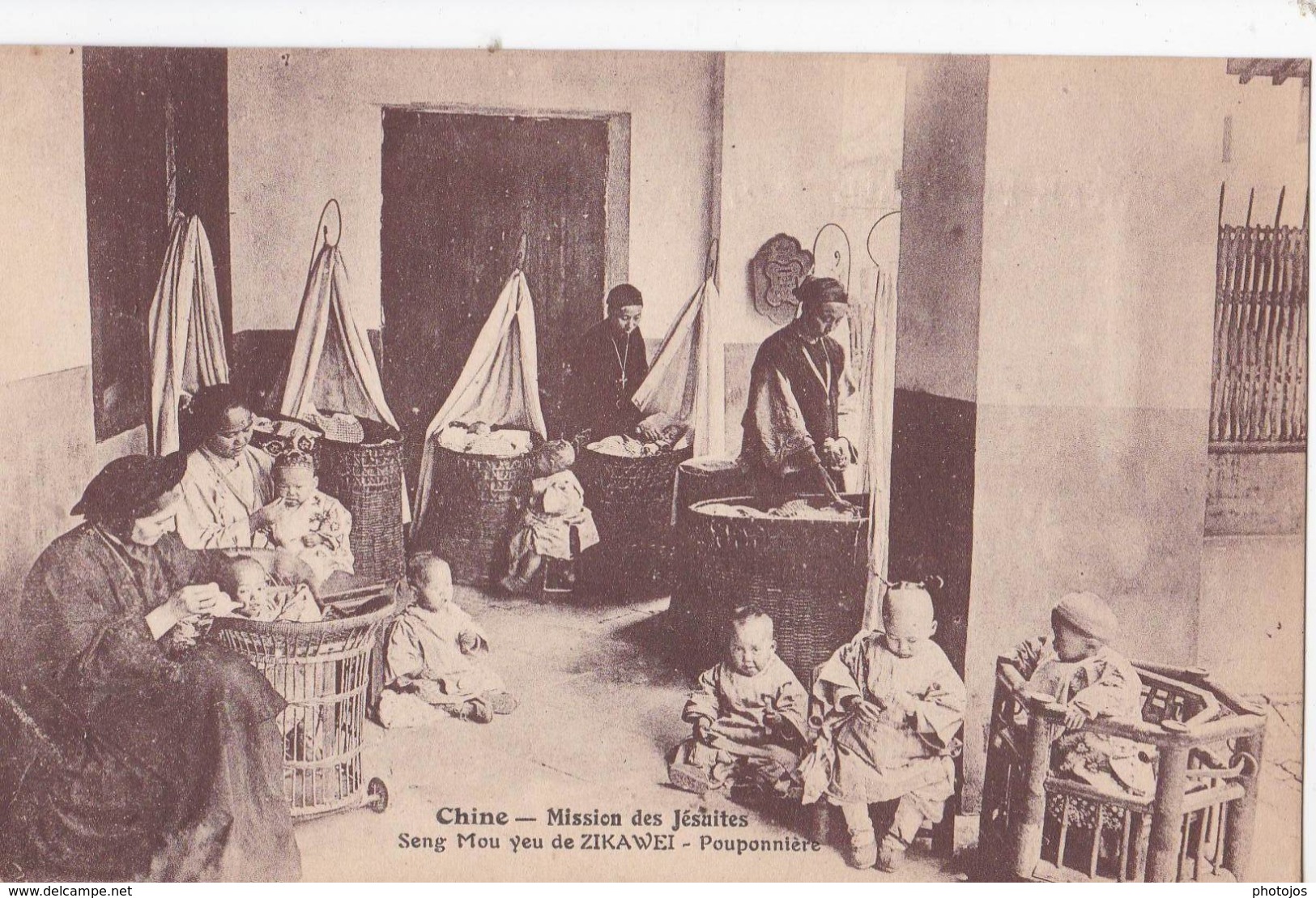 Carte  Postale Ancienne :  Chine Seng Mou Yeu De Zikawei  Pouponnière  Nursery    Ed Jésuites - Chine