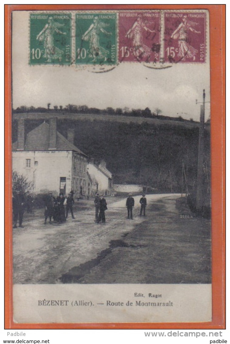 Carte Postale 03. Bézenet La Mine Route De Montmarault   Trés Beau Plan - Autres & Non Classés