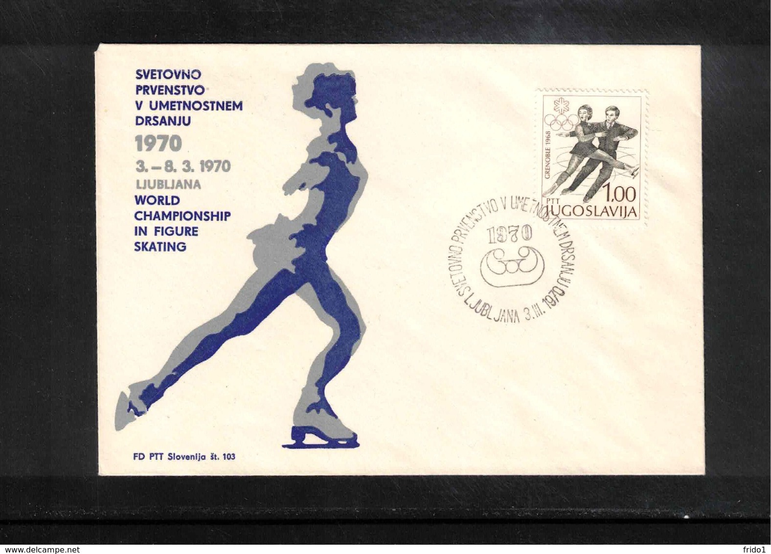 Jugoslawien / Yugoslavia 1970 Ljubljana World Figure Skating Championship Interesting Cover - Eiskunstlauf