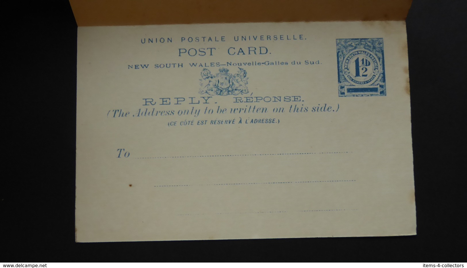 NEW SOUTH WALES PREPAID UNION POSTALE UNIVERSELLE REPLY CARD MINT - Gebraucht
