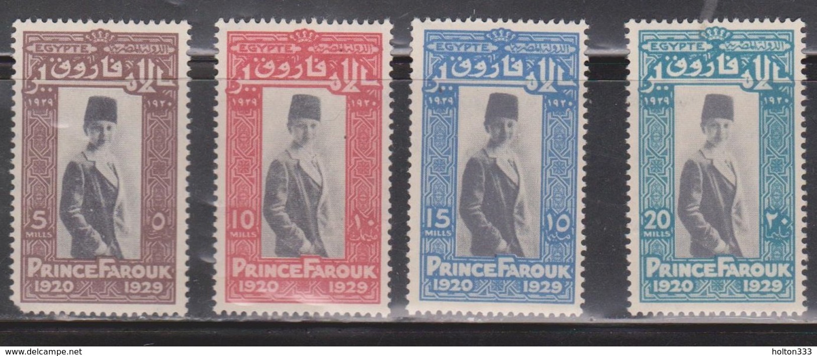 EGYPT Scott # 115-8 MH - Prince Farouk - Neufs