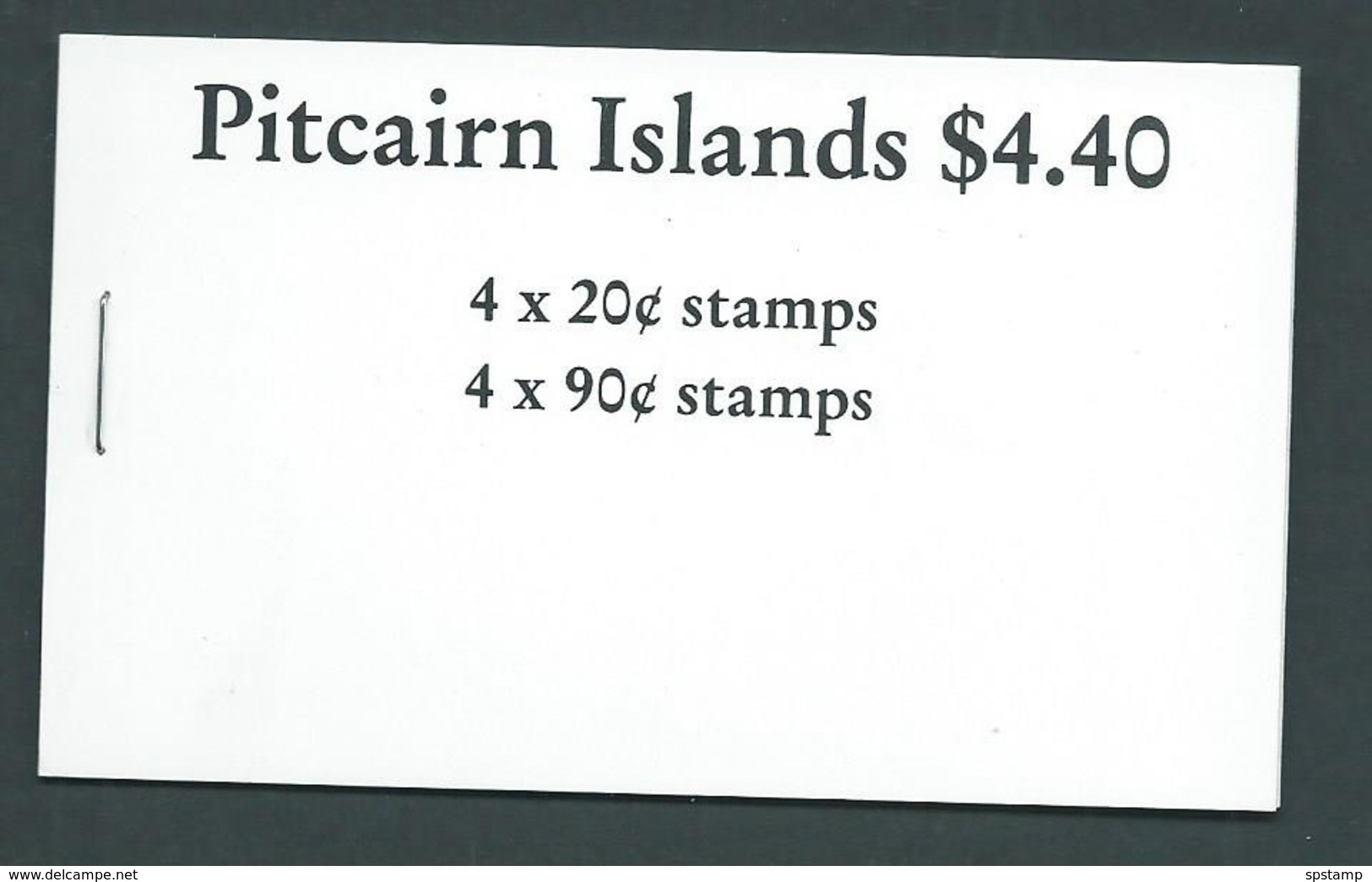 Pitcairn Islands 1990 $4.40 Booklet With New Watermark Ship Panes, CompletE , Very Fine - Pitcairn Islands