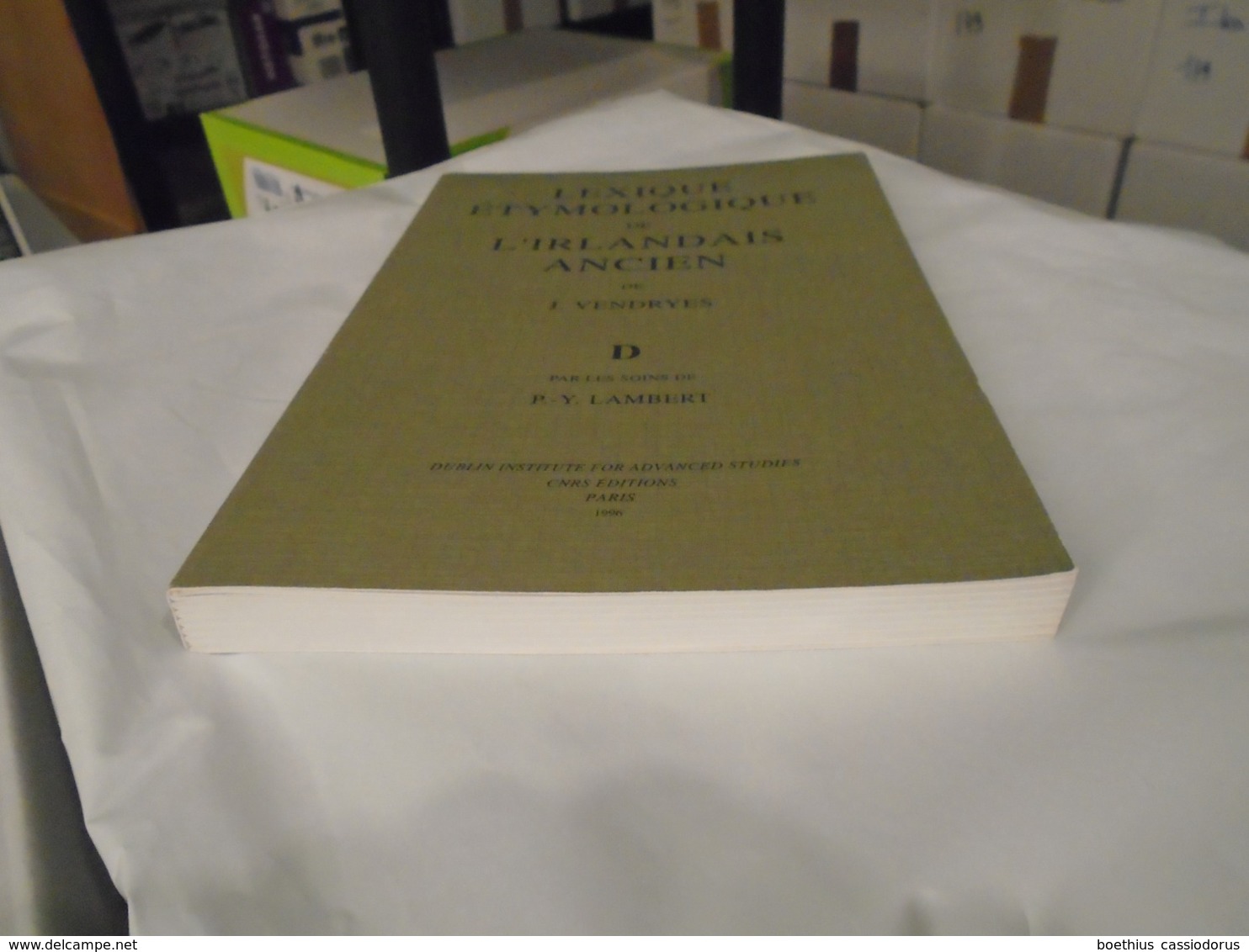 LEXIQUE ETYMOLOGIQUE DE L'IRLANDAIS ANCIEN  De J. VENDRYES  "D"  Par Les Soins De  P.-Y. LAMBERT  1996 - Non Classés