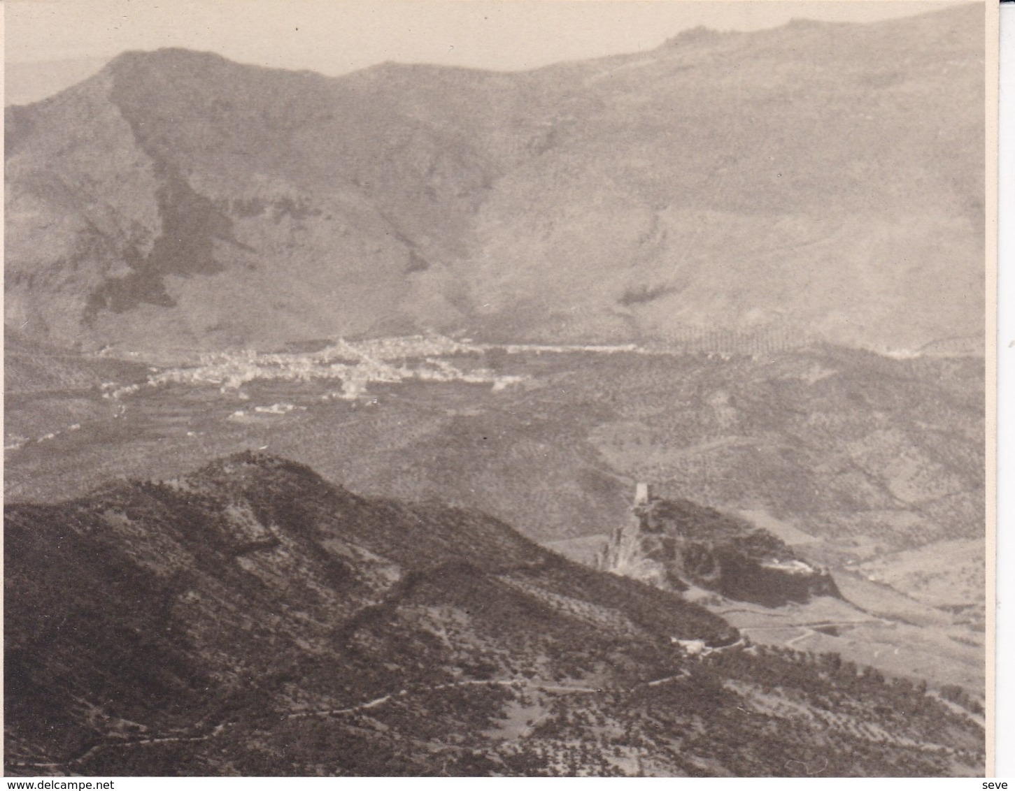 Vue Sur ALCODONALES Et Rocher De ZAHARA 1955 Photo Amateur Format Environ 7,5 Cm X 3,5 Cm - Lugares