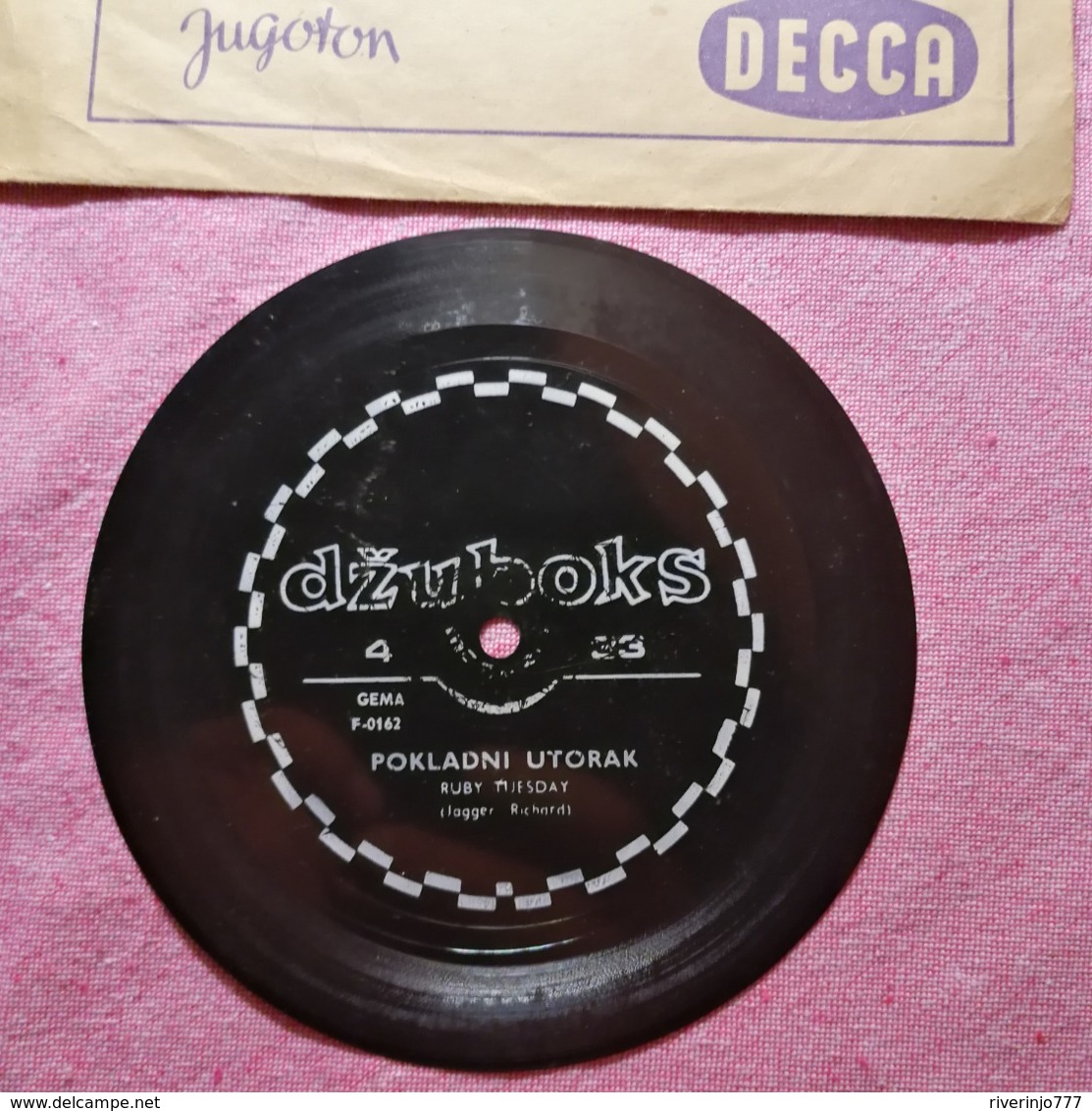 Old Vintage Thin Vynil Plates Jukebox The Rolling Stones Ruby Tuesday Decca - Spezialformate