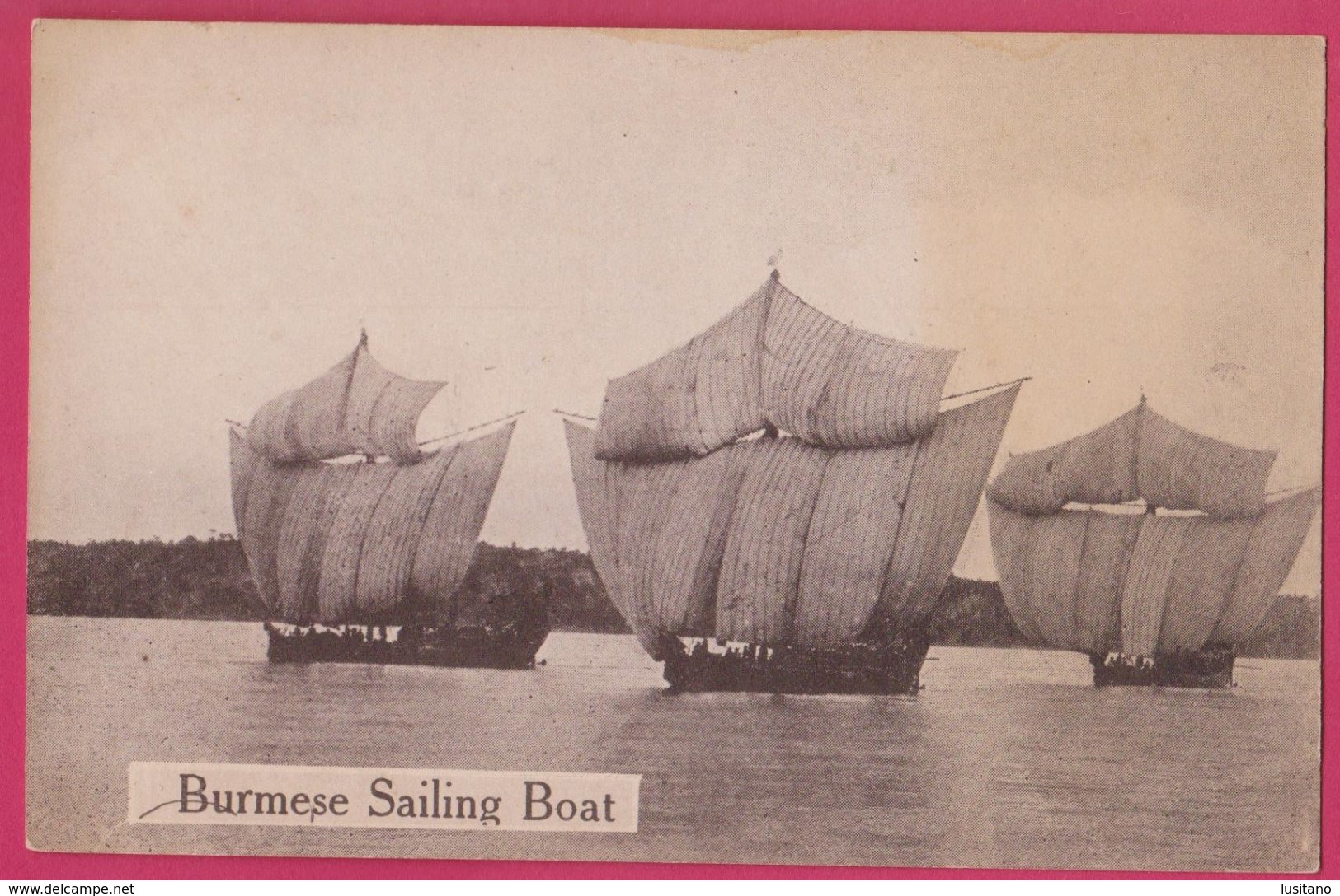 Myanmar - Burma - Burmese Sailing Boat - Old Postcard - Myanmar (Burma)