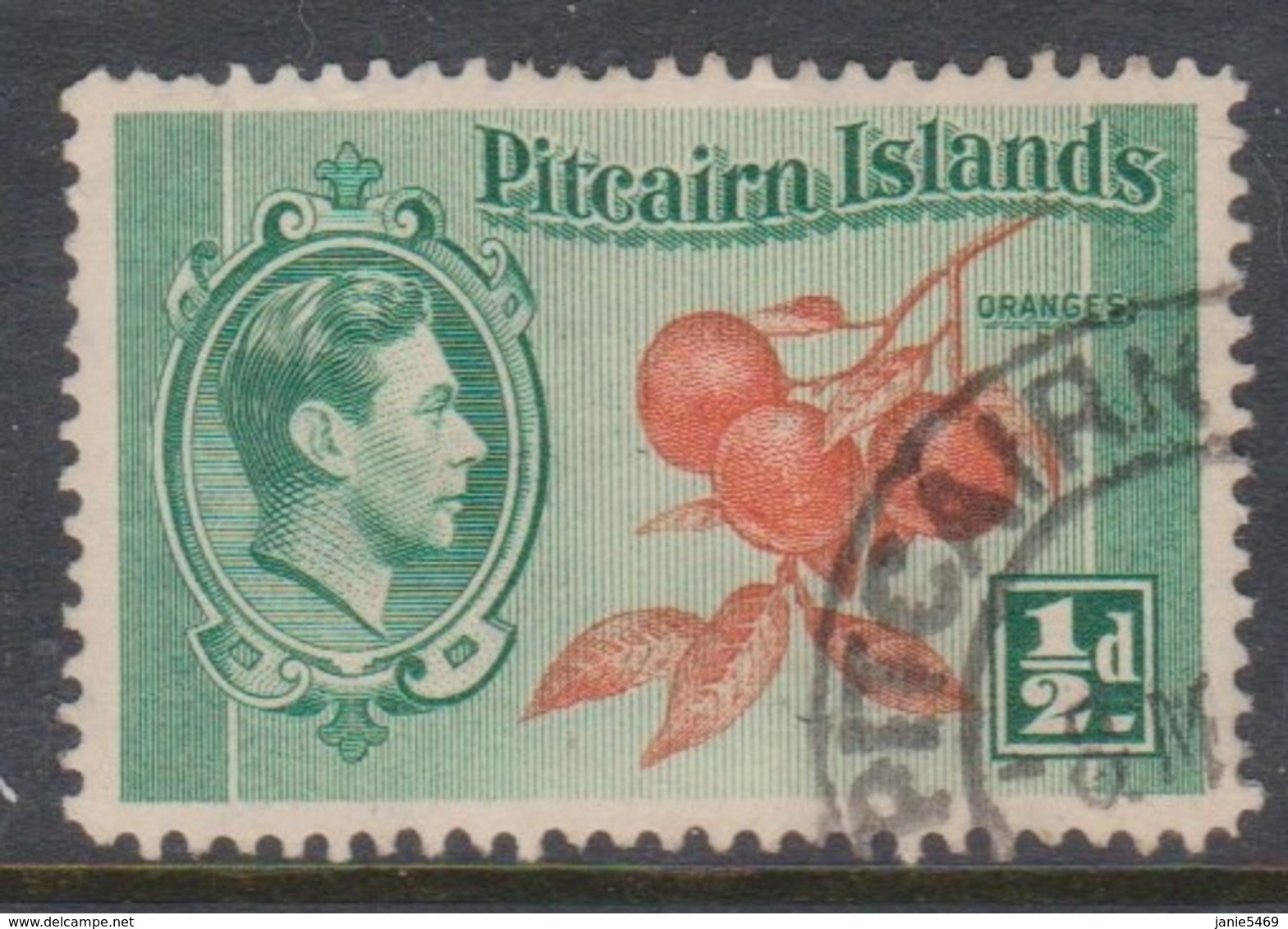 Pitcairn Islands  Scott 1 1940 Definitive Half Penny,used - Pitcairn Islands