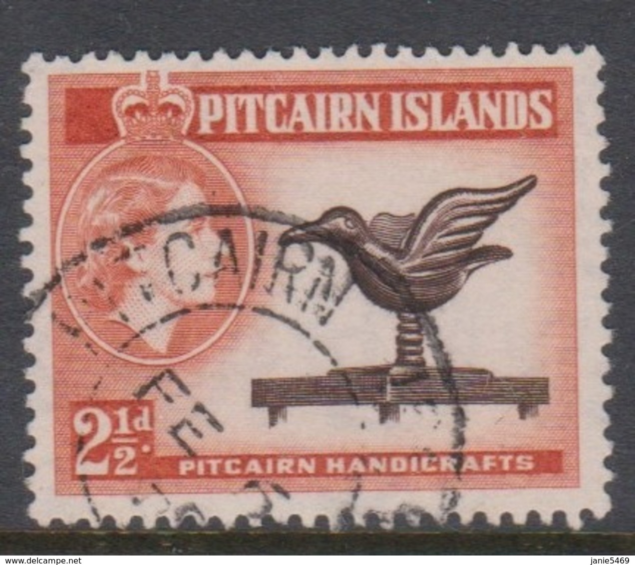 Pitcairn Islands  Scott 23 1957 Queen Elizabeth II ,2.5d Orange And Brown,used - Pitcairn