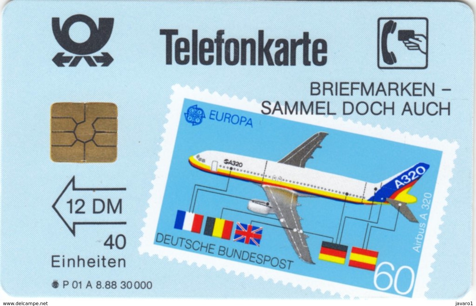 GERMANY-P : P01A_88 (11) P01A 12DM BRIEFMARKEN SAMMEL.. STAMPS AIRPLANE MINT (Printed:0) - P & PD-Series : Guichet - D. Telekom