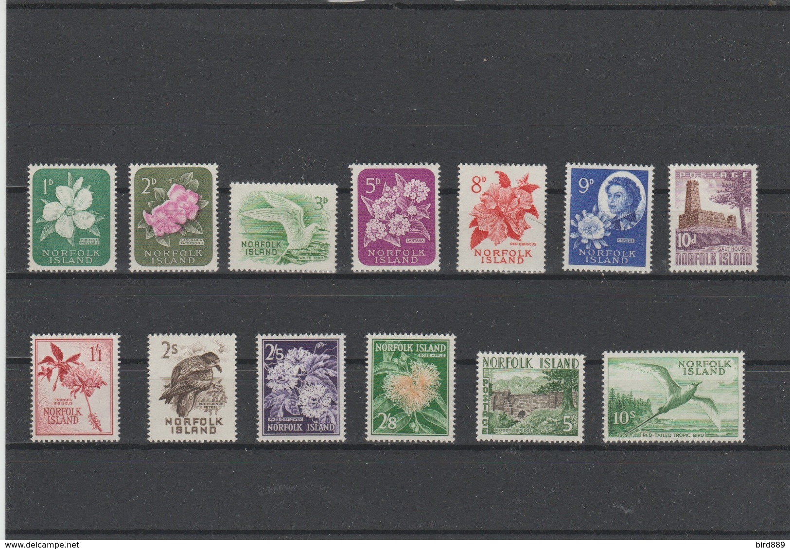 1960-1962 Norfolk Island Flora Building Birds Set Of 13 MNH And MLH See Both Images - Norfolk Island